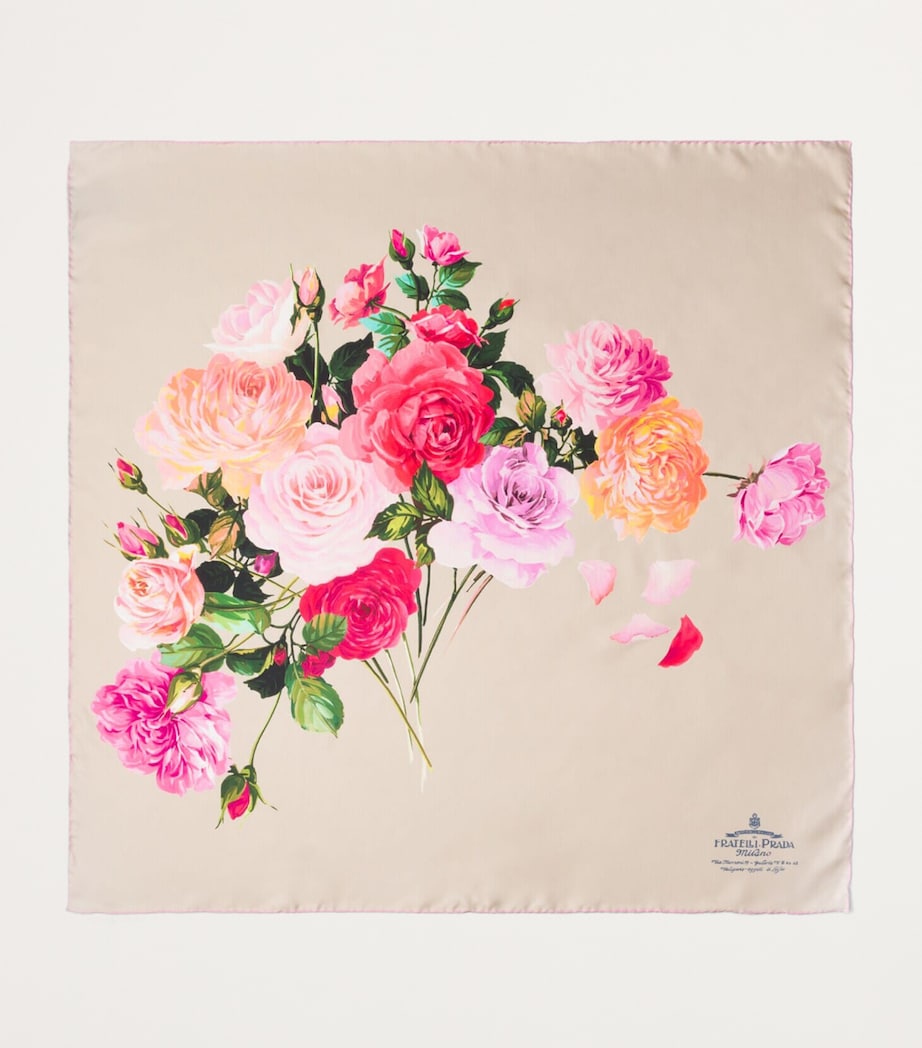 Prada Silk Floral Bouquet Scarf Image 2