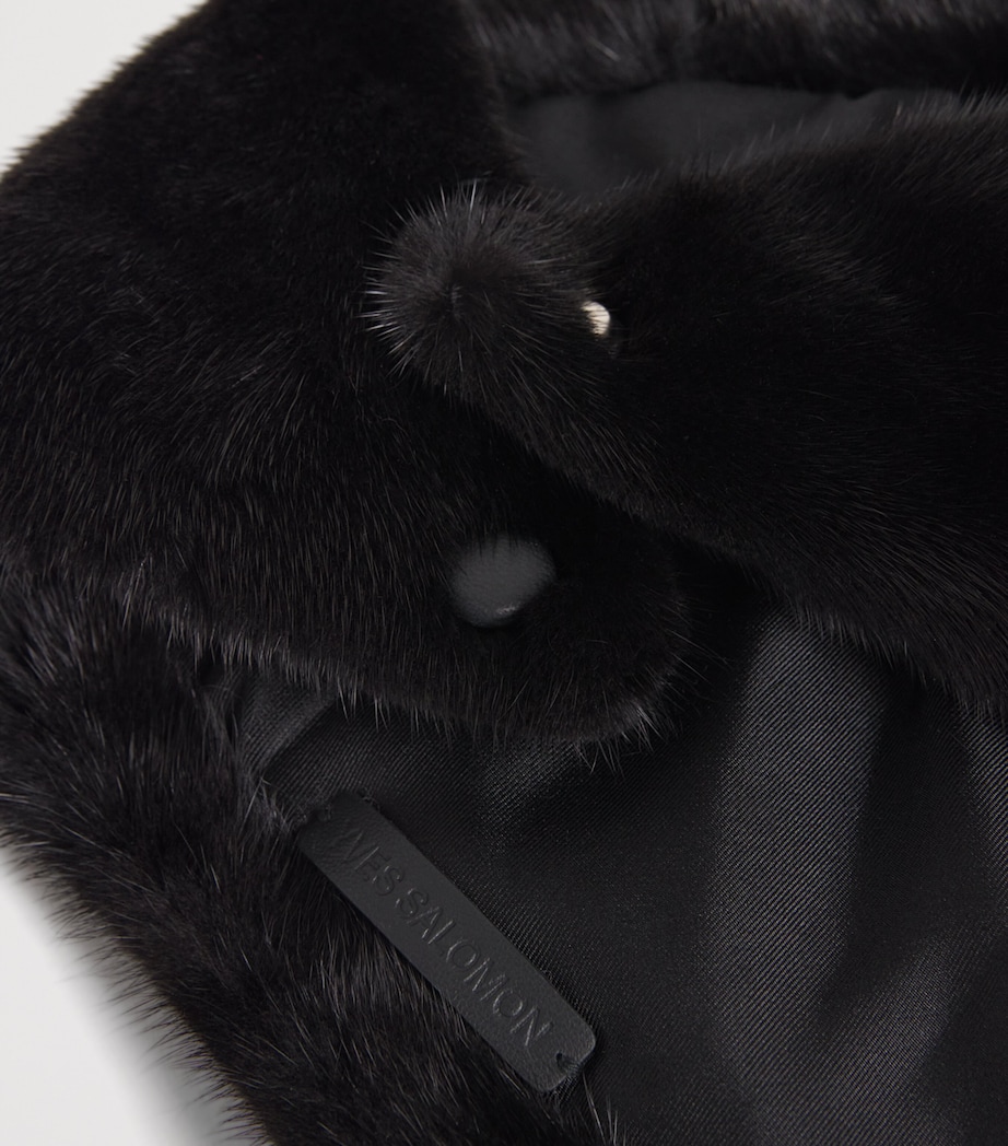 Mink Fur-Leather Bandana C99 Image 4