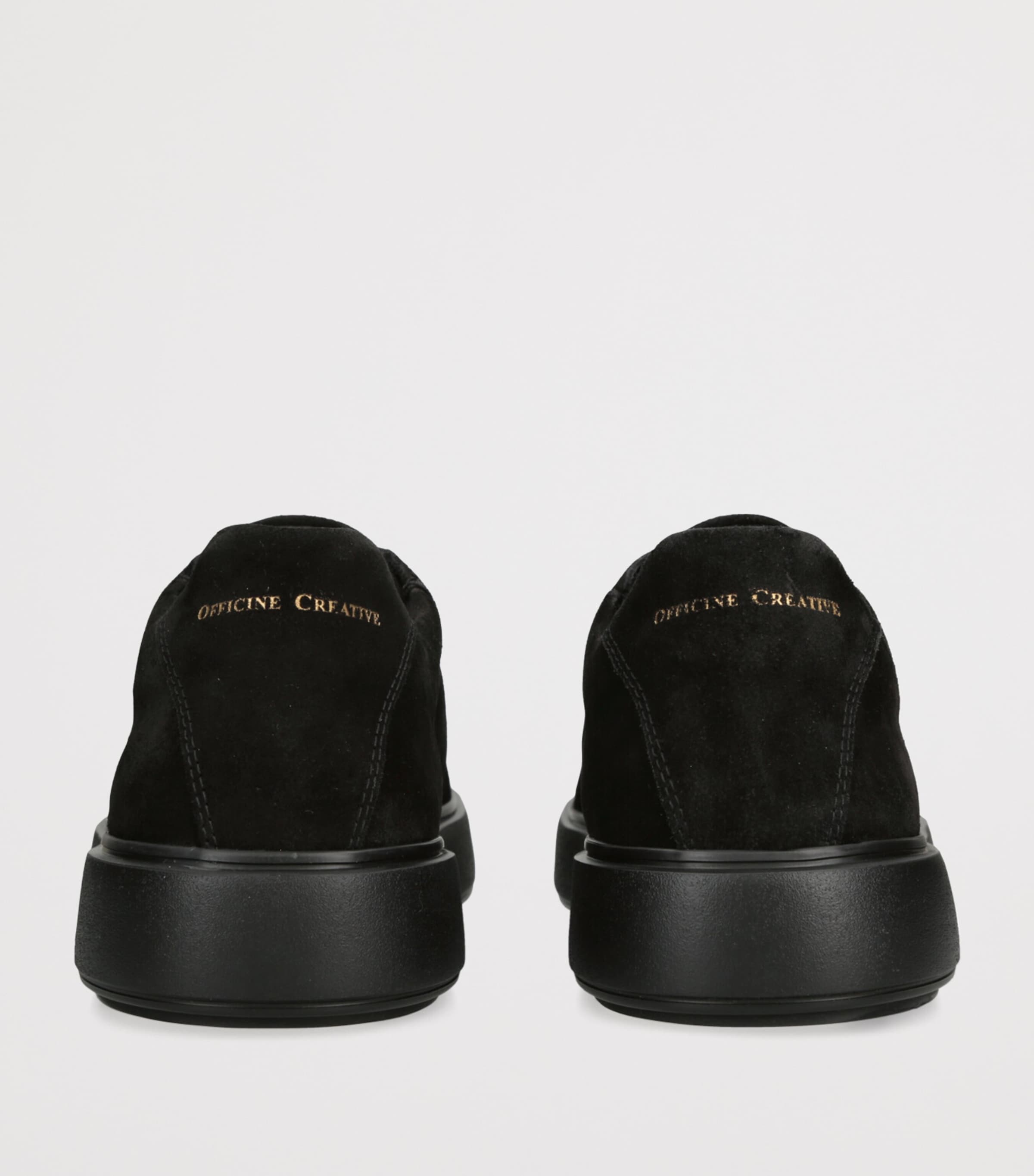 Officine Creative Suede Slouch Tonal Sneakers Black Image 2