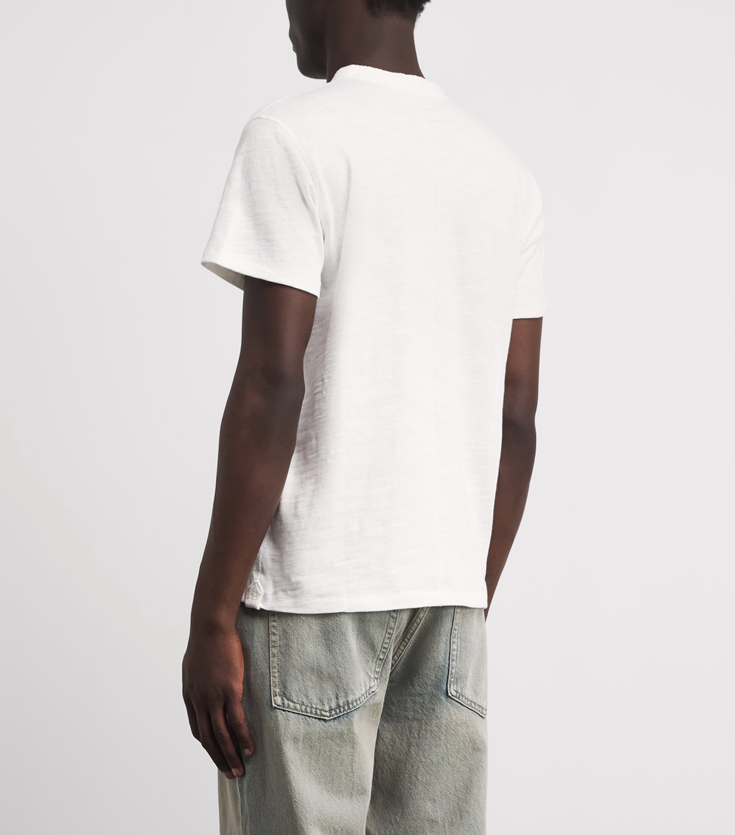 Rag & Bone Mens Cotton Henley Top White Image 5