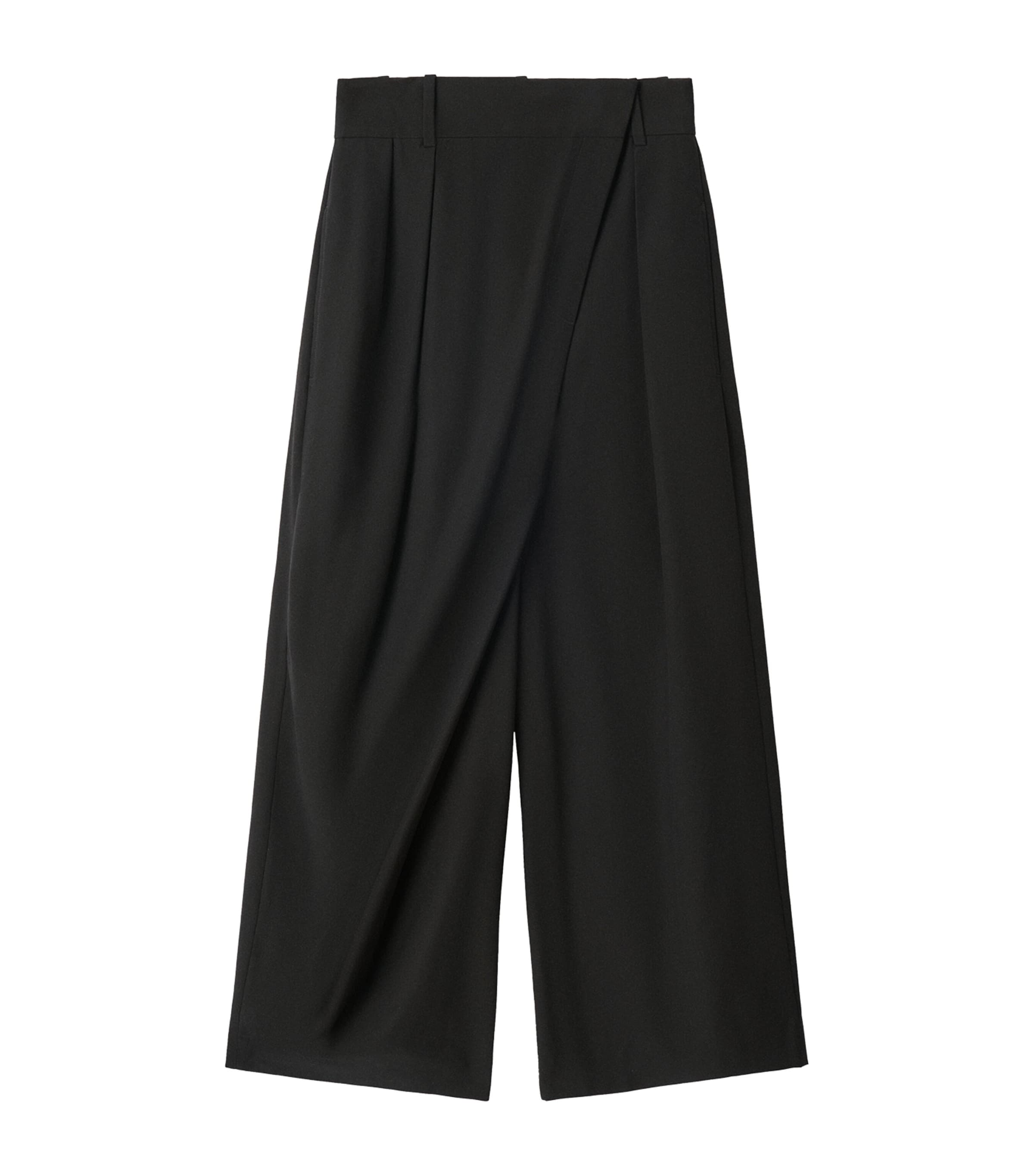 Loewe Cotton-blend Cropped Wrap Trousers In Black