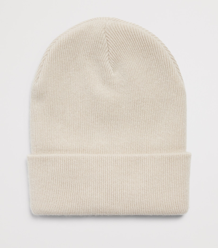 Agnona Cashmere Ribbed Beanie Beige Greige Image 2