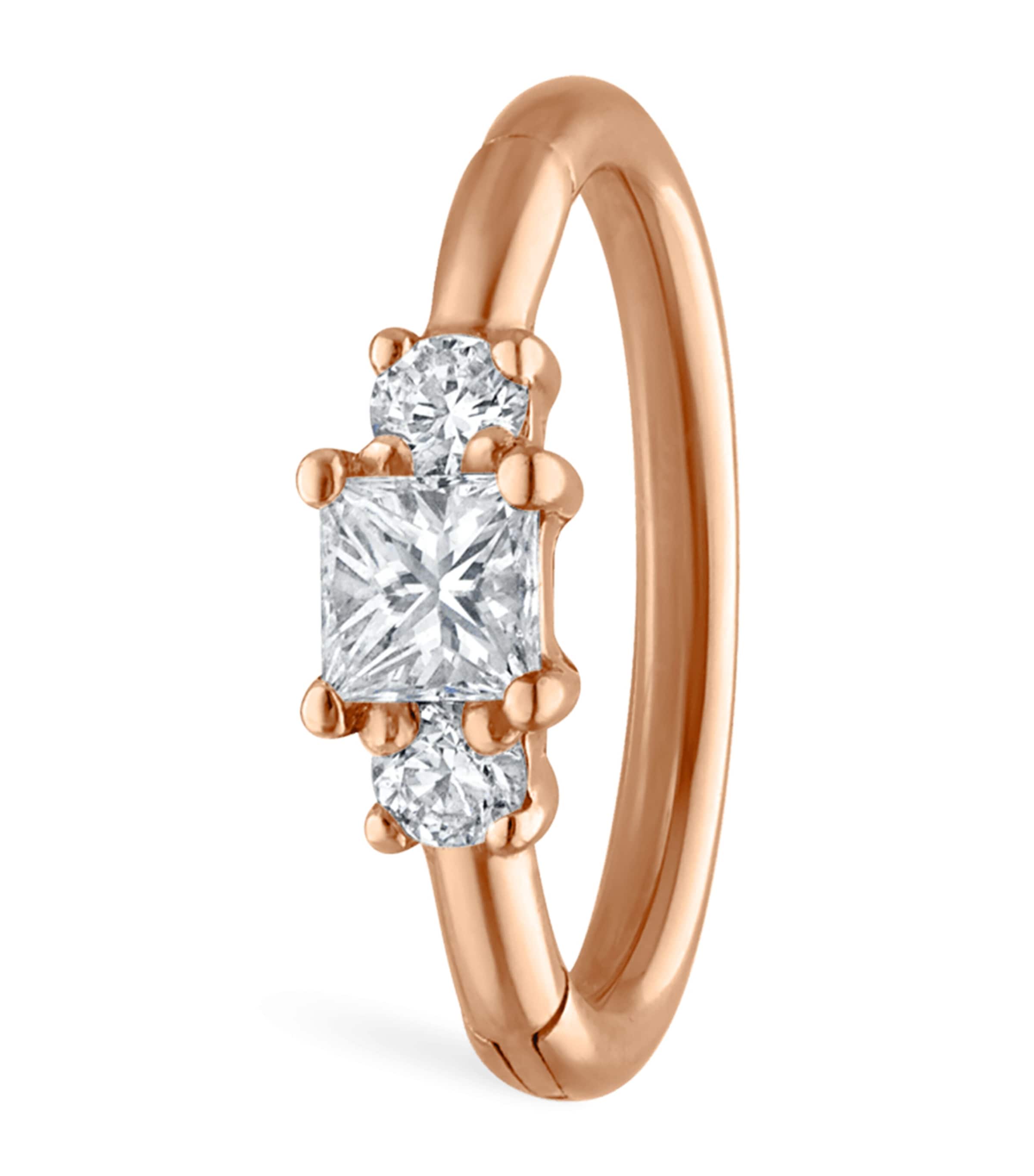 Maria Tash Diamond Princess Single Hoop Earring