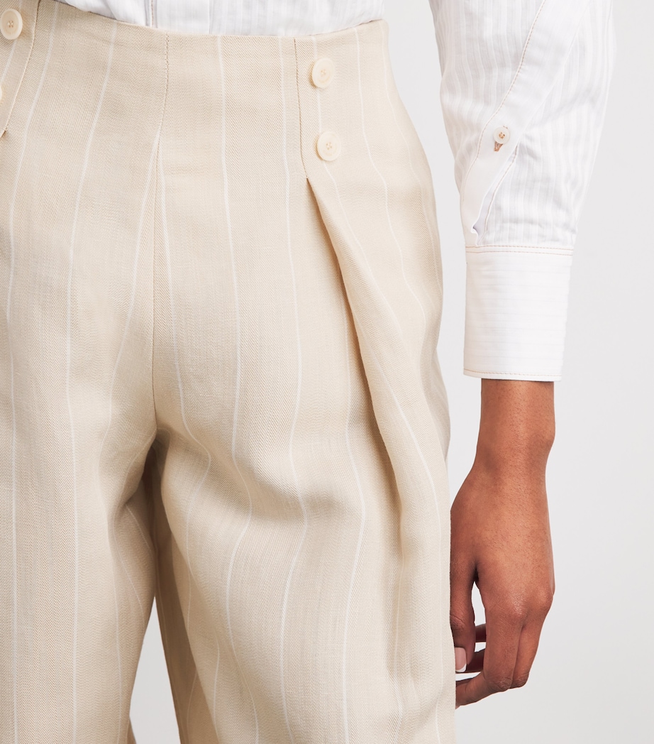 Pleated Wide-Leg Trousers SAND Image 6