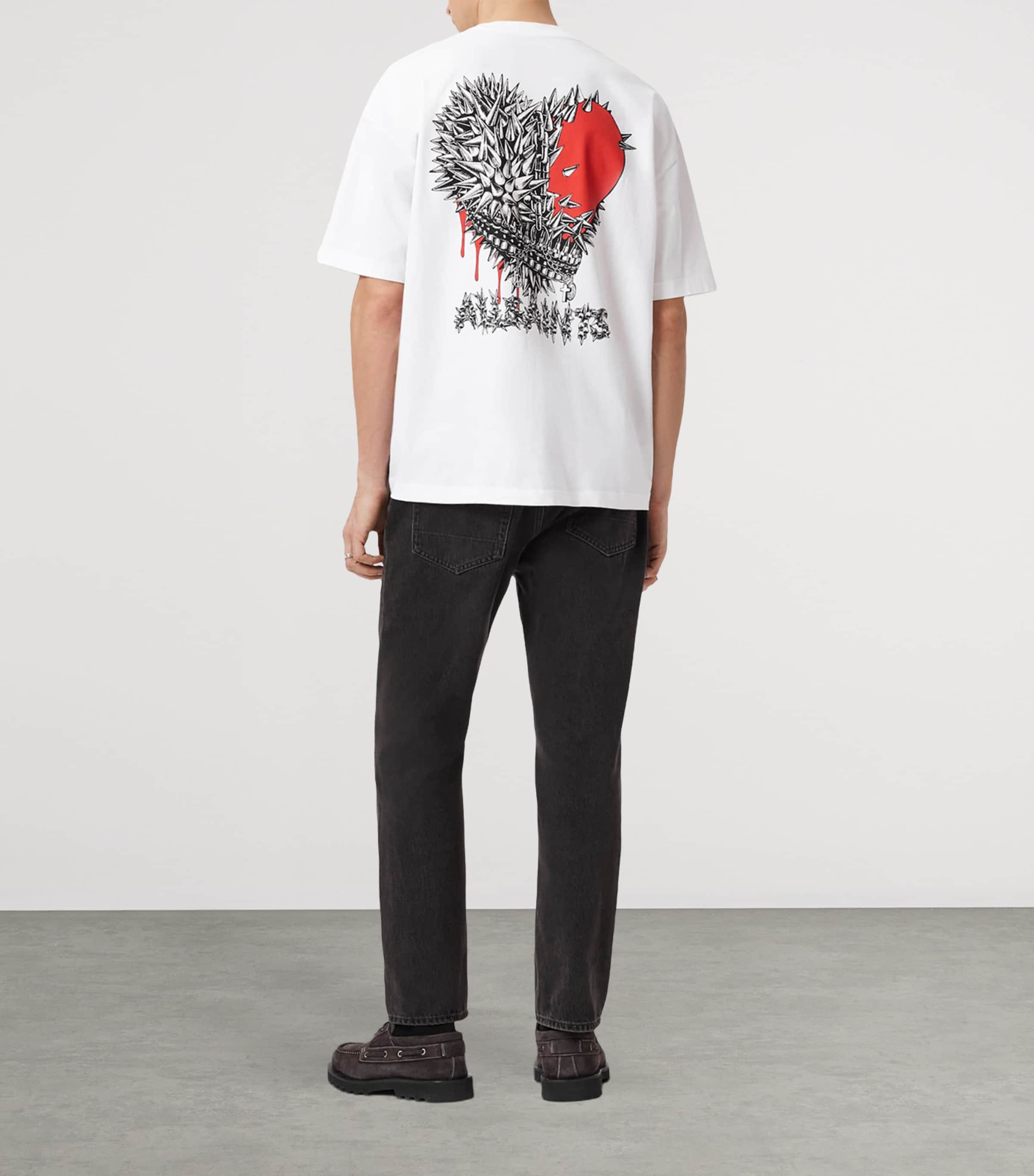 AllSaints Mens Organic Cotton Chaste T-Shirt Optic White Image 6