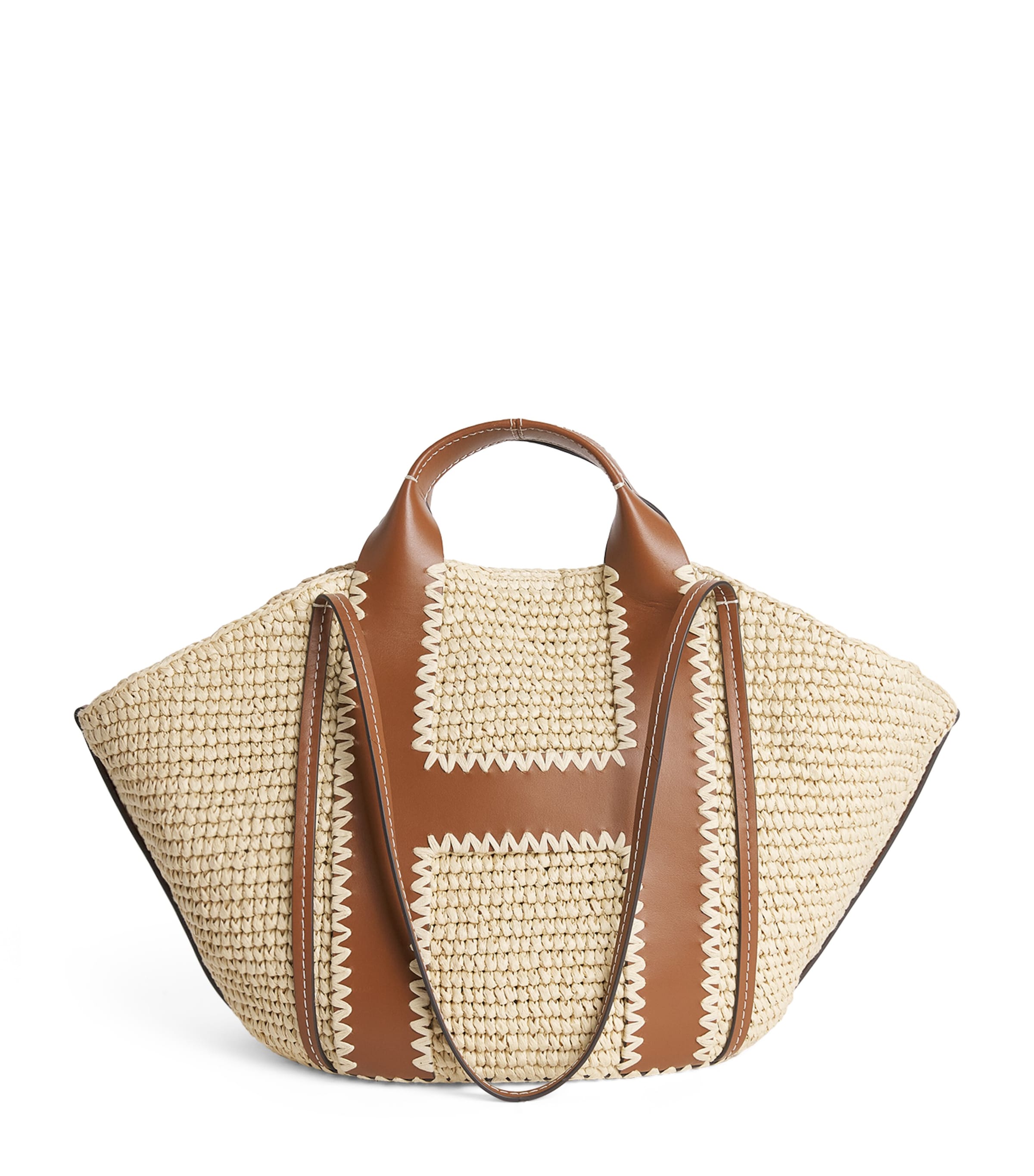 Harrods Large Raffia Tote Bag Neutral
