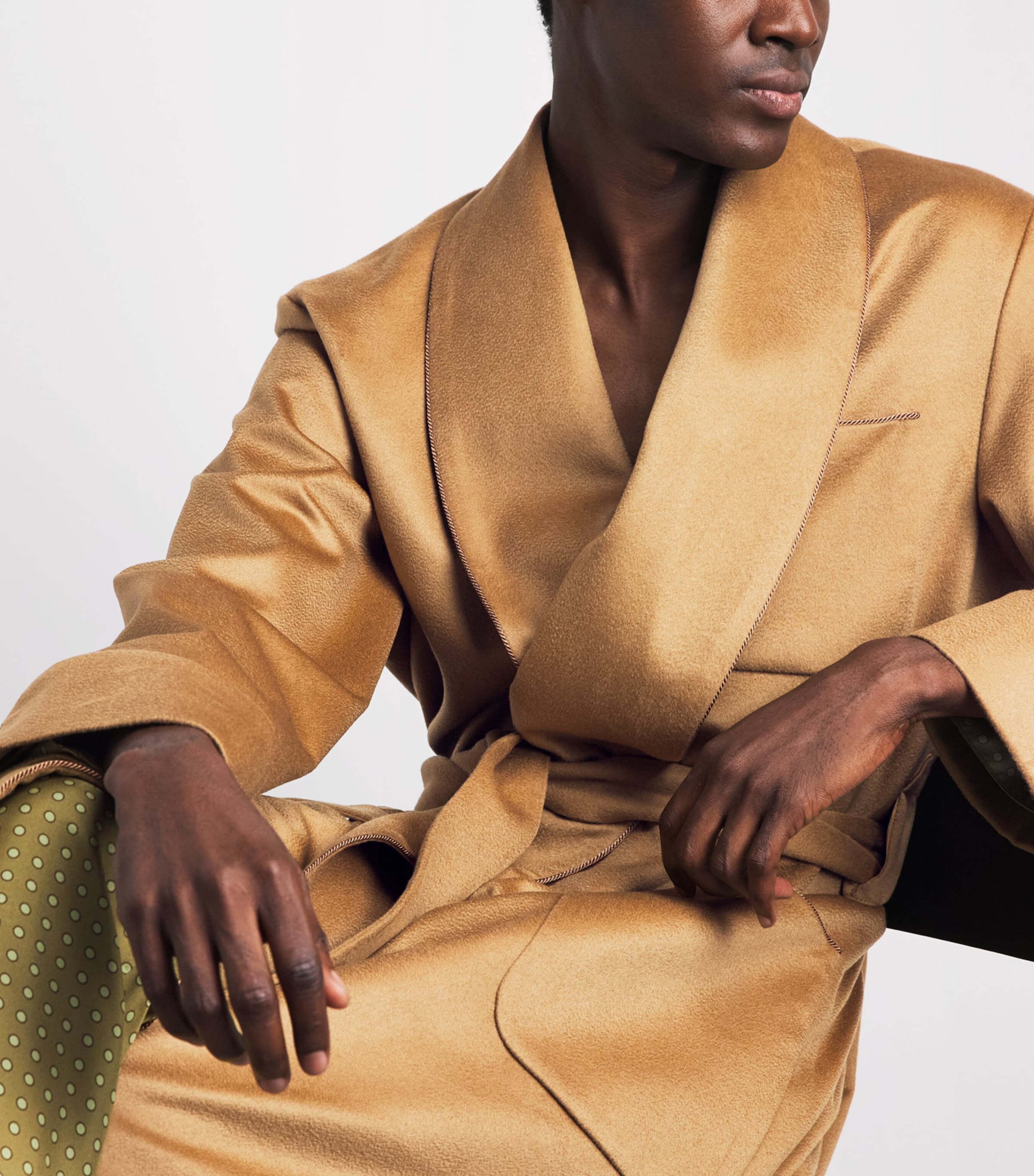 Daniel Hanson Mens Cashmere Robe Camel Image 3