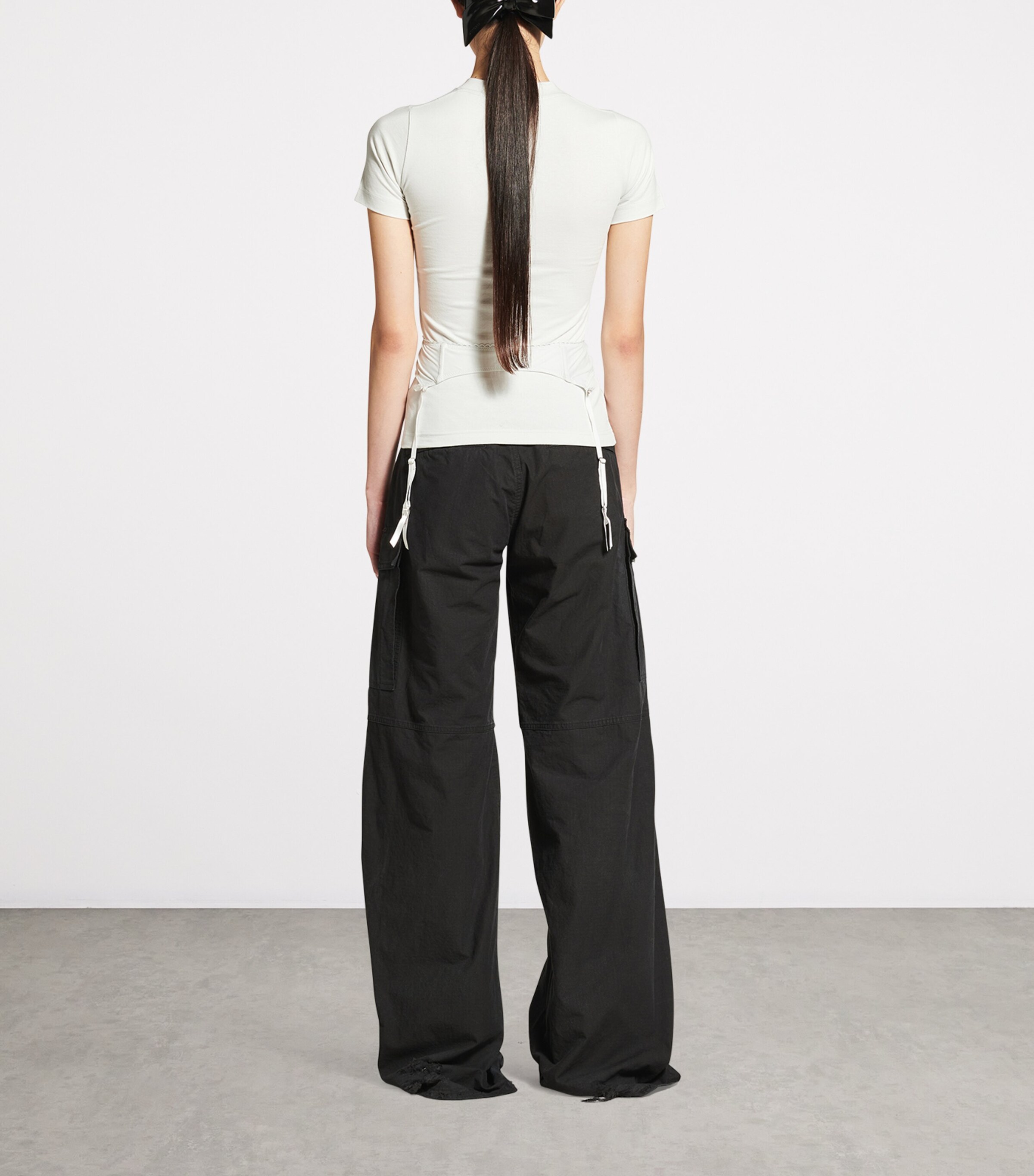 Balenciaga Womens Stretch-Cotton Lingerie T-Shirt Image 4