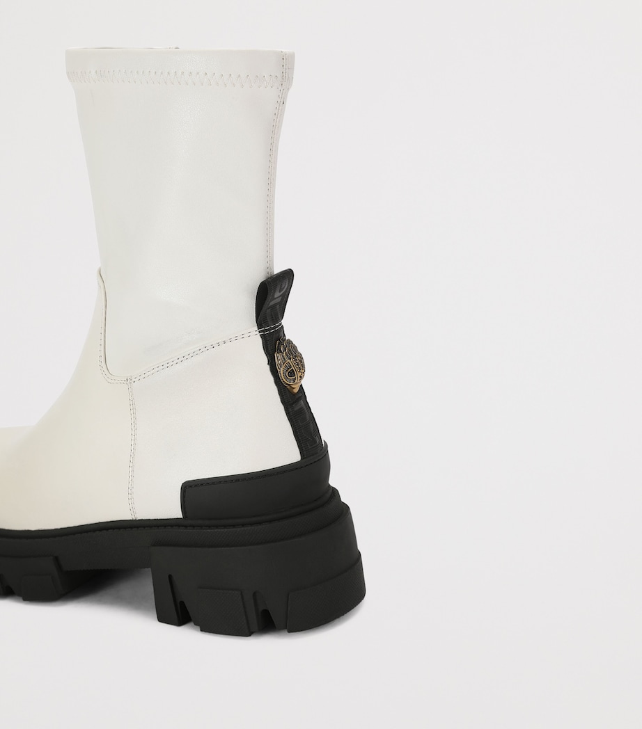 Kurt Geiger London Leather Clarence Ankle Boots 60 Bone Image 4