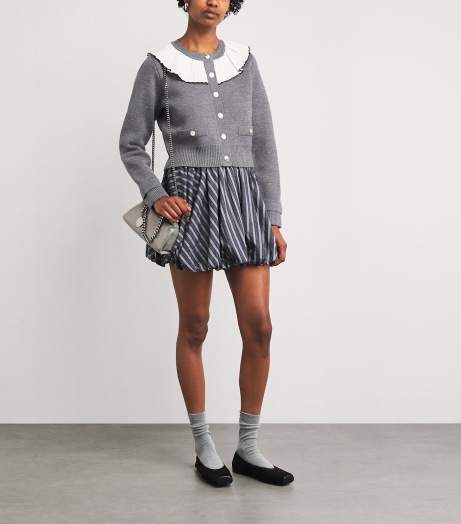 Wool-Blend Ruffle-Collar Cardigan GREY Image 2