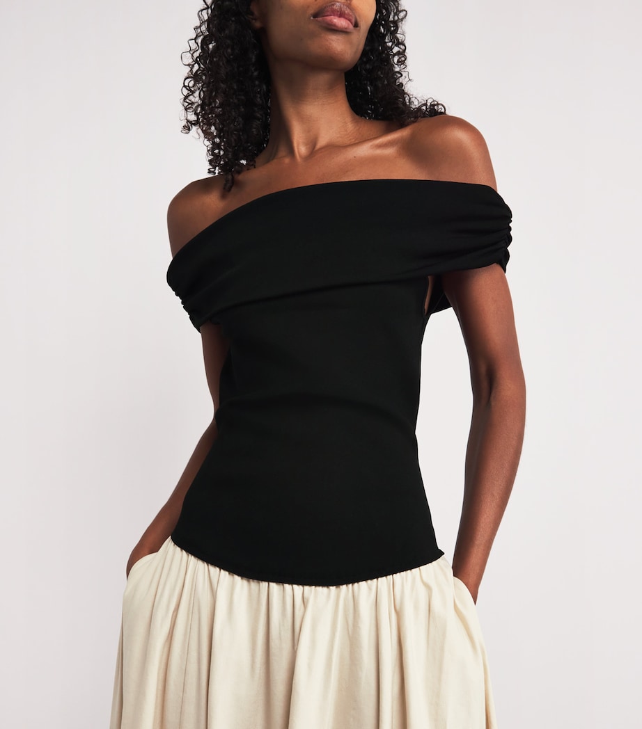 Off-The-Shoulder Adaline Midi Dress BLACK MULTI Image 4