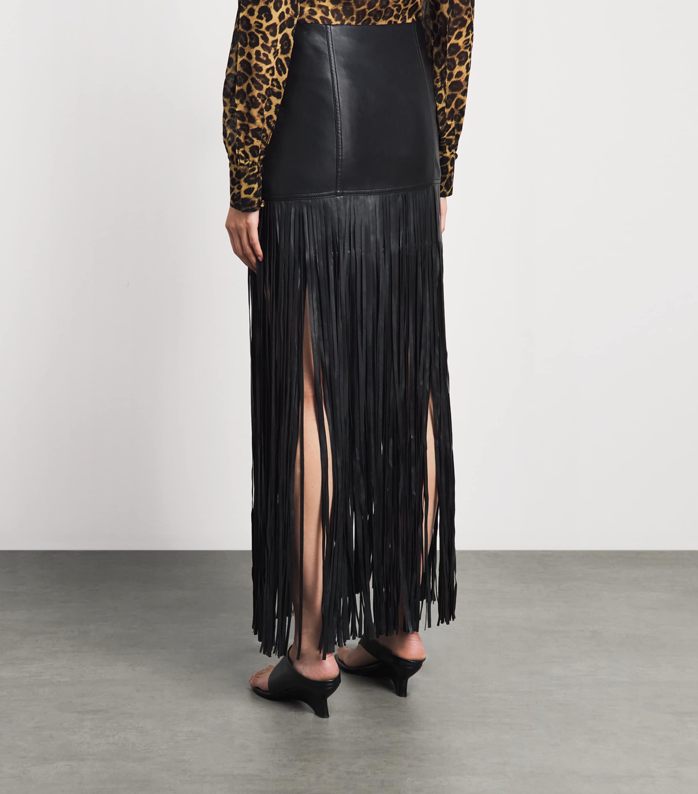 Toccin Womens Fringe Soren Mini Skirt Jet Image 5
