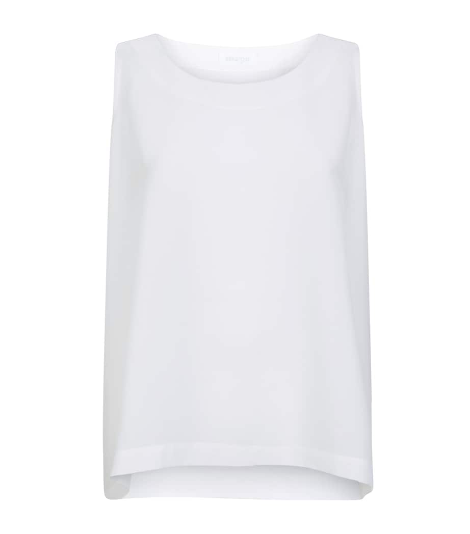 Silk Shell Top WHITE Image 4