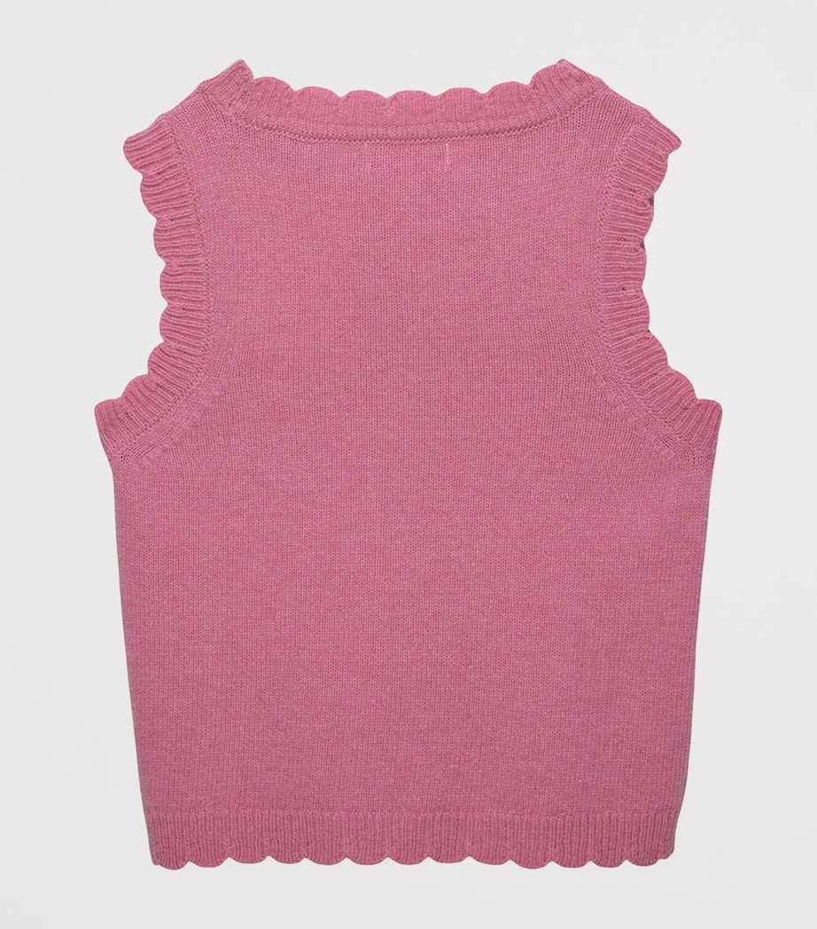 Trotters Wool-Blend Heart Sweater Vest (6-11 Years) Bright Pink Image 2