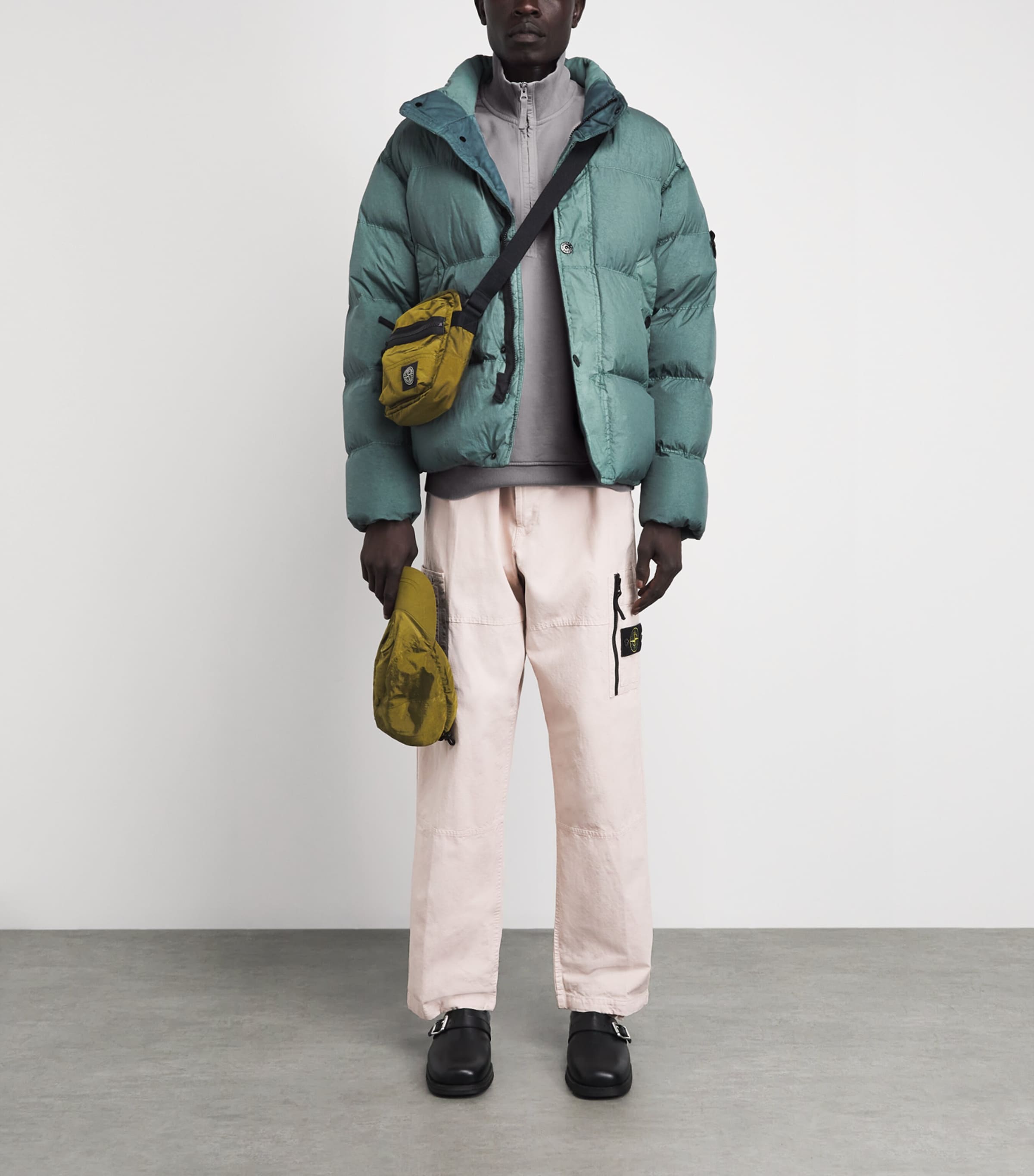 Stone Island Mens Organic Cotton Half-Zip Sweater Image 2