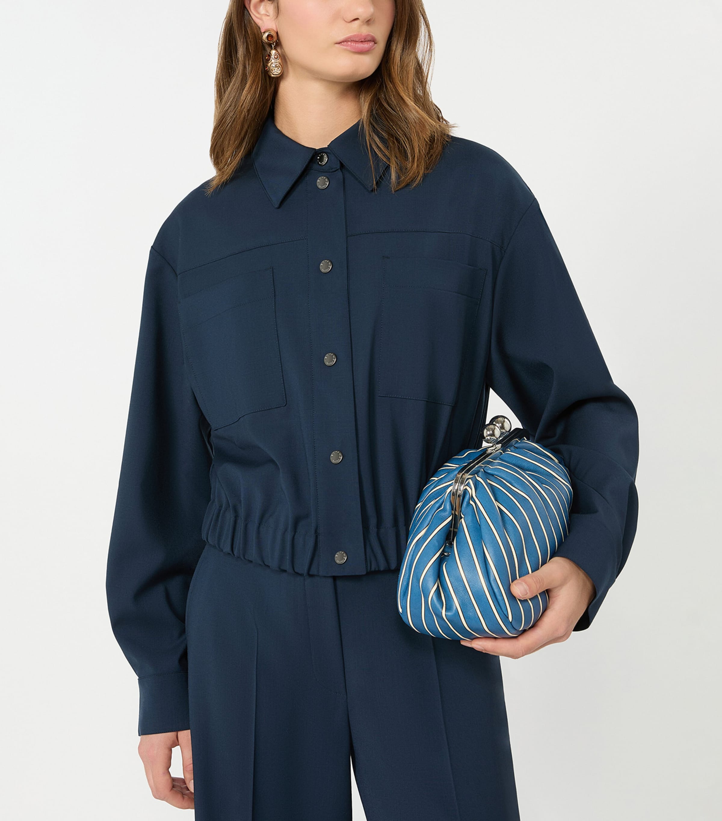 Weekend Max Mara Womens Virgin Wool Jacket Navy Image 4