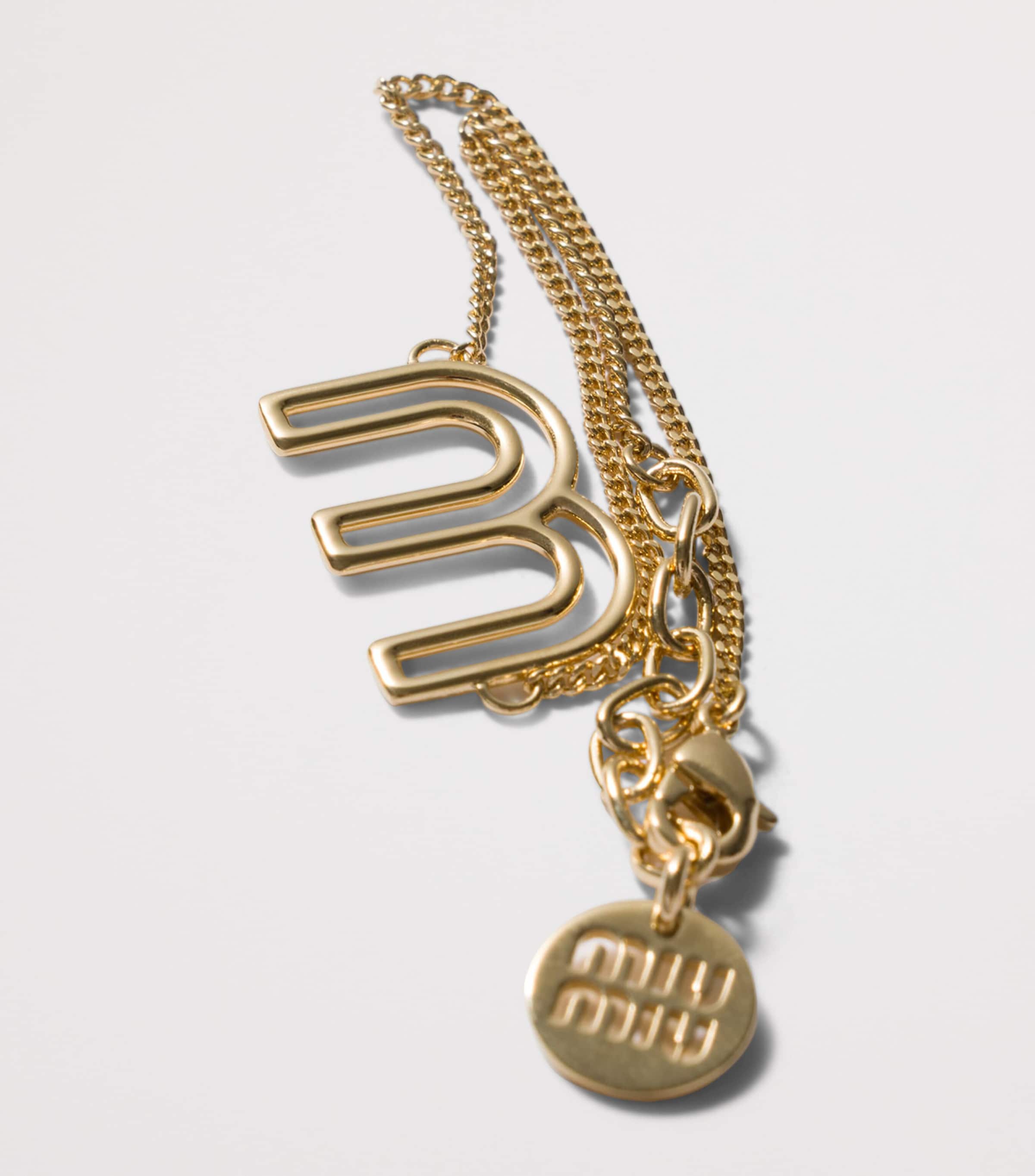 Miu Miu Logo Chain Bracelet Gold/silver Image 2