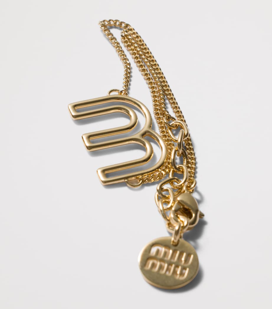 Miu Miu Logo Chain Bracelet Gold/silver Image 2