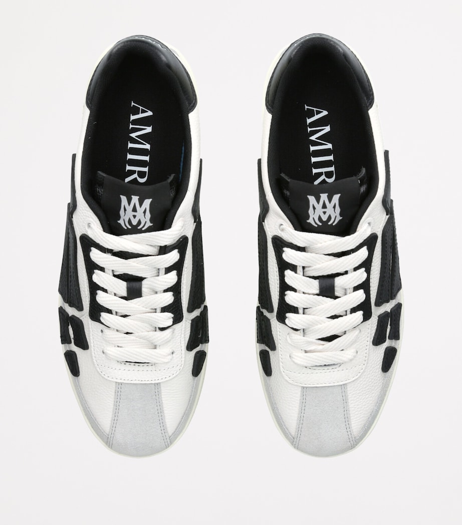 AMIRI Leather Pacific Bones Sneakers White/blk Image 4