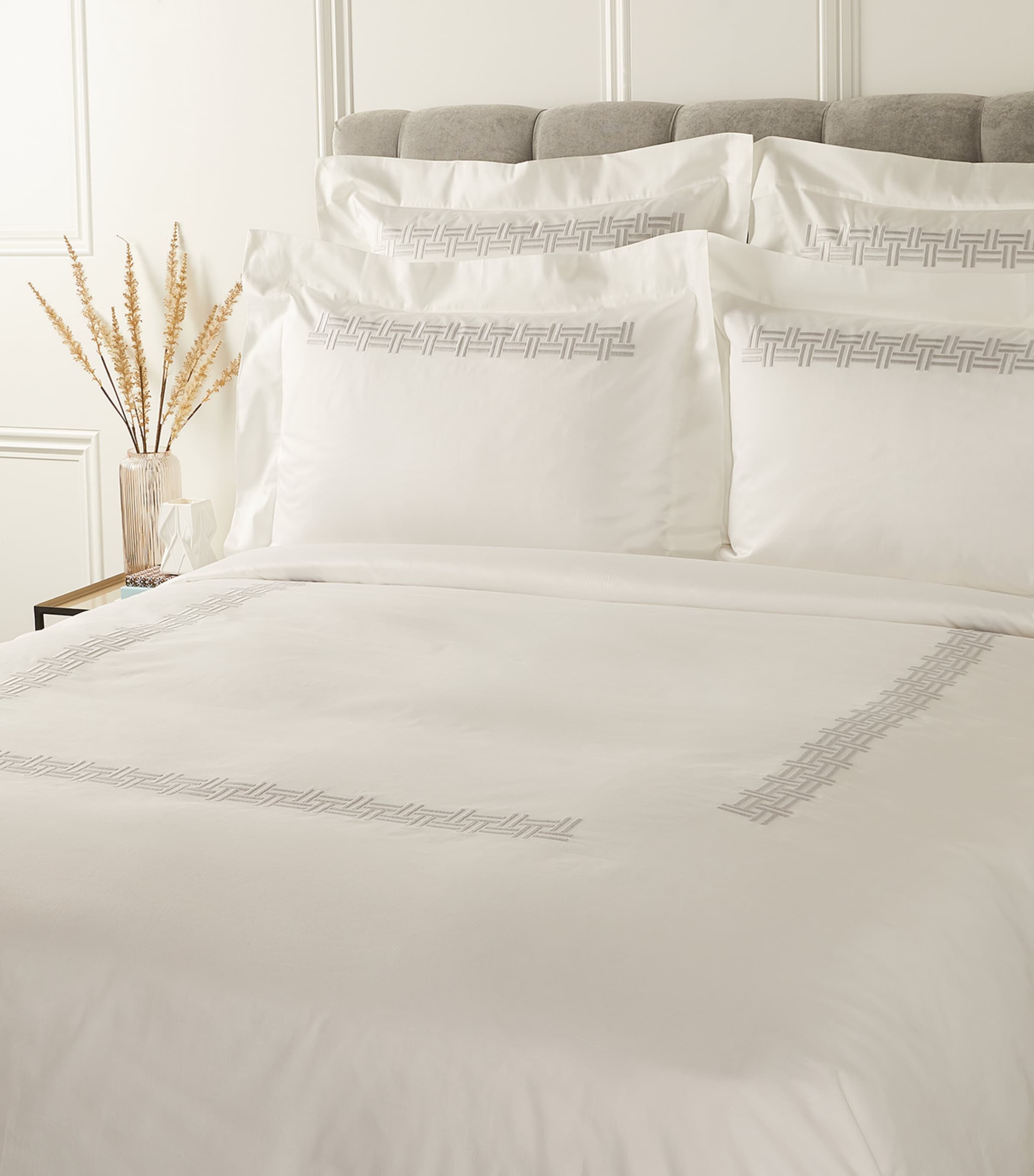 Frette Basketweave Oxford Pillowcase (51cm x 71cm) Milkrock Image 2