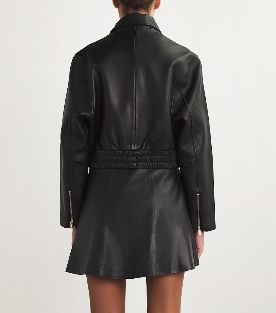 Leather Biker Jacket BLACK Image 4