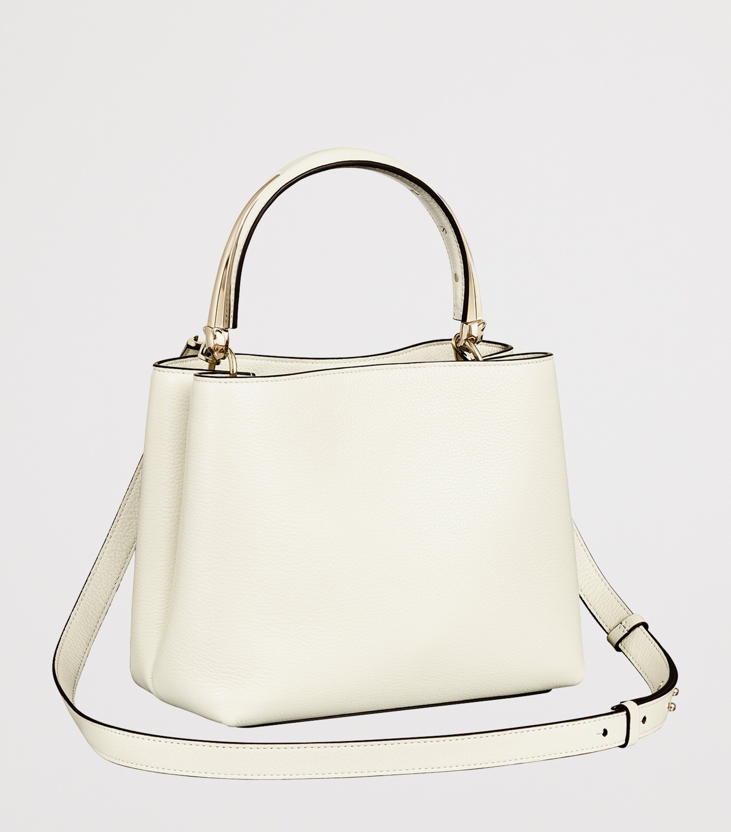 Small Leather Panthère de Cartier Top-Handle Bag WHITE Image 8