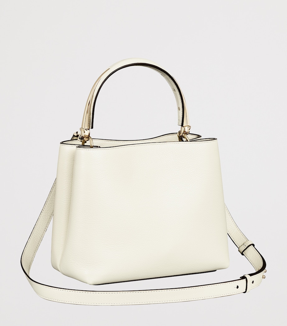 Small Leather Panthère de Cartier Top-Handle Bag WHITE Image 8