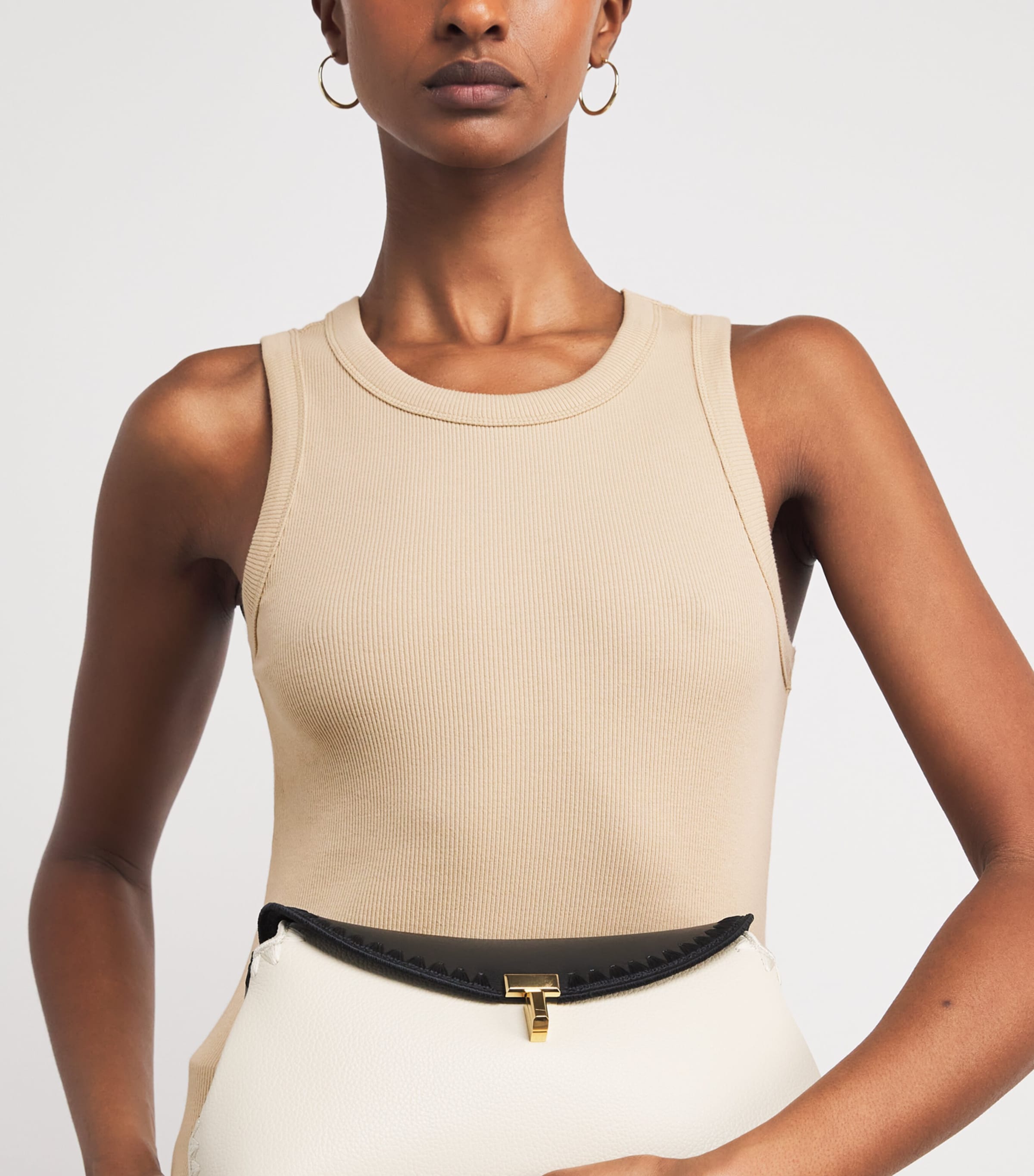 Stretch-Cotton Yeux Tank Top POWDER Image 6