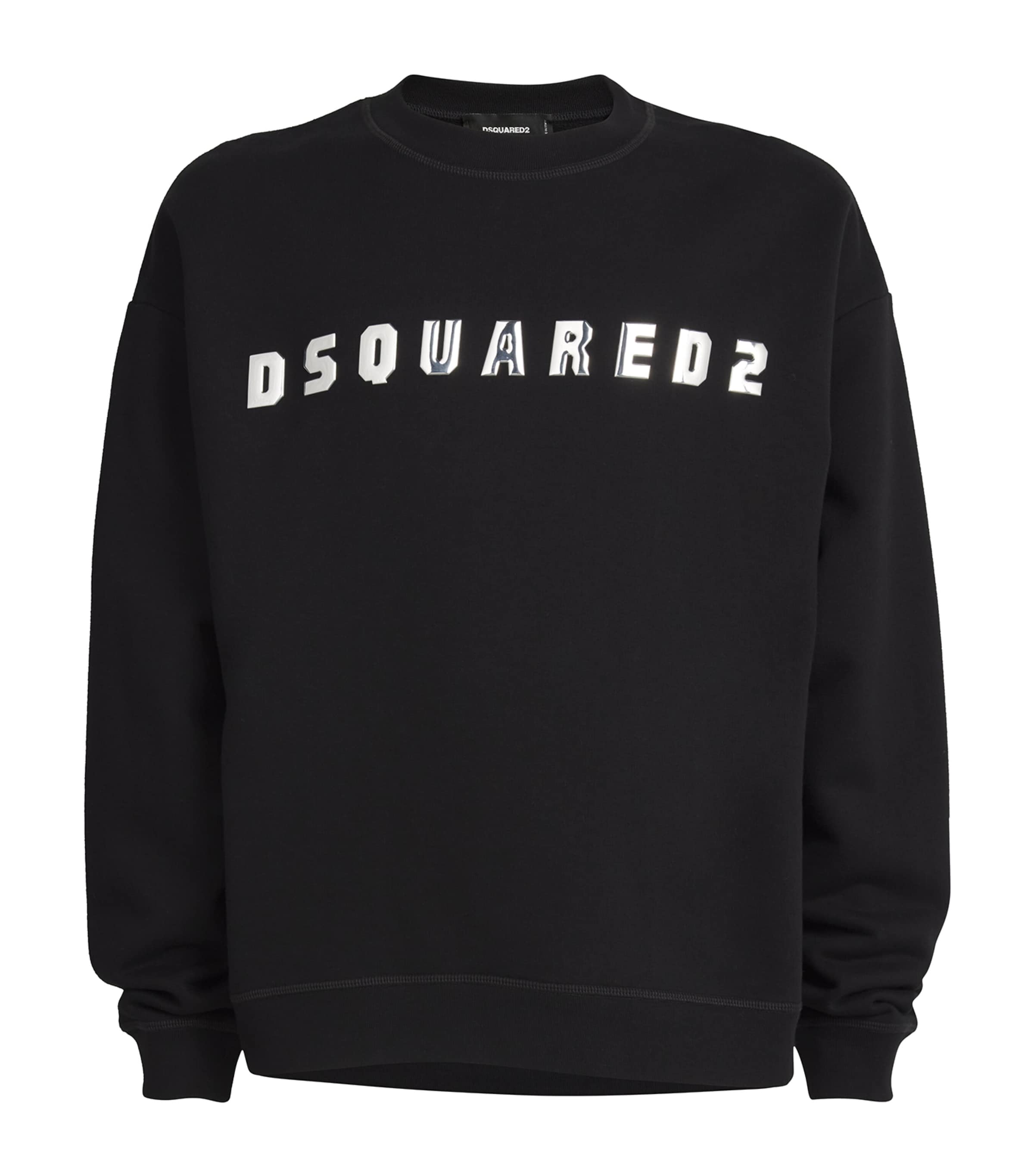 Shop Dsquared2 Cotton Logo Sweatshirt In Black