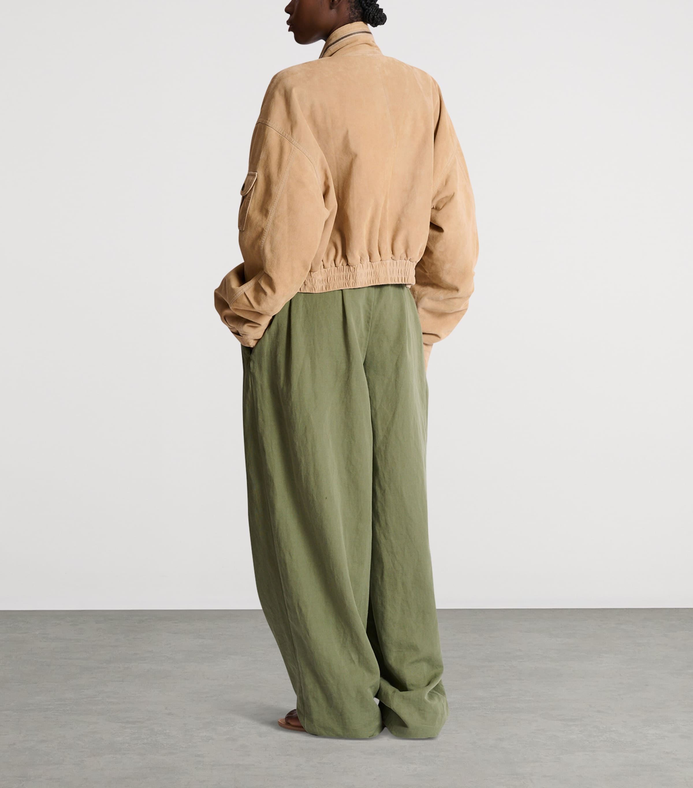 Suede Bomber Jacket 8FI SABLE Image 3