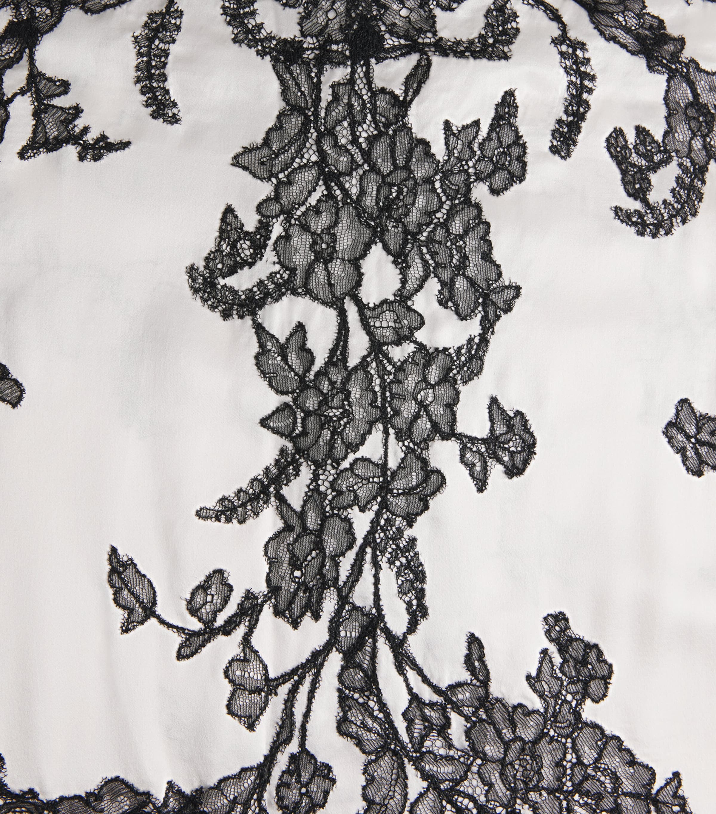 Silk Contrast Lace Kaftan BLACK/WHITE Image 5