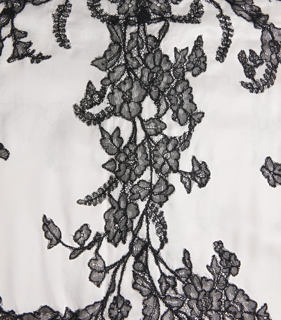 Silk Contrast Lace Kaftan BLACK/WHITE Image 5