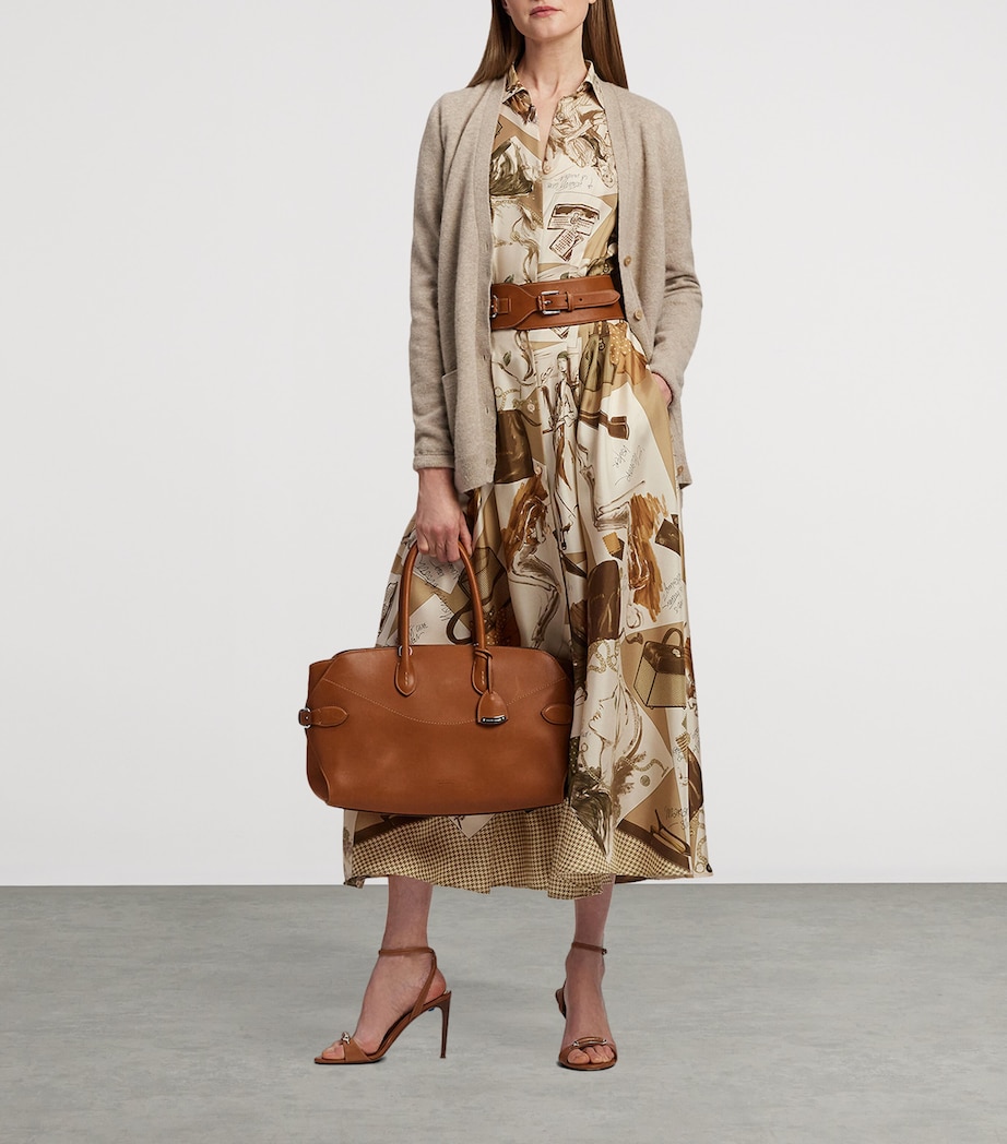 Cashmere-Blend V-Neck Cardigan TAN MULTI Image 8