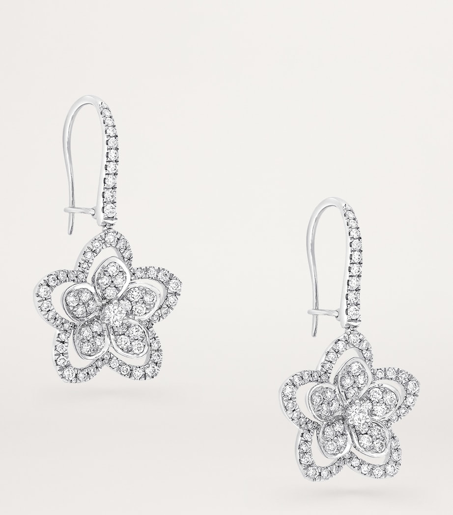 White Gold and Diamond Wild Flower Earrings WHITE GOLD Image 3