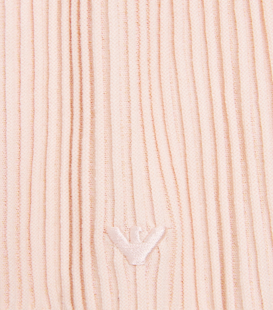 Emporio Armani Kids Technical Rib-Knit Dress (6-36 Months) Rose Dust Image 3