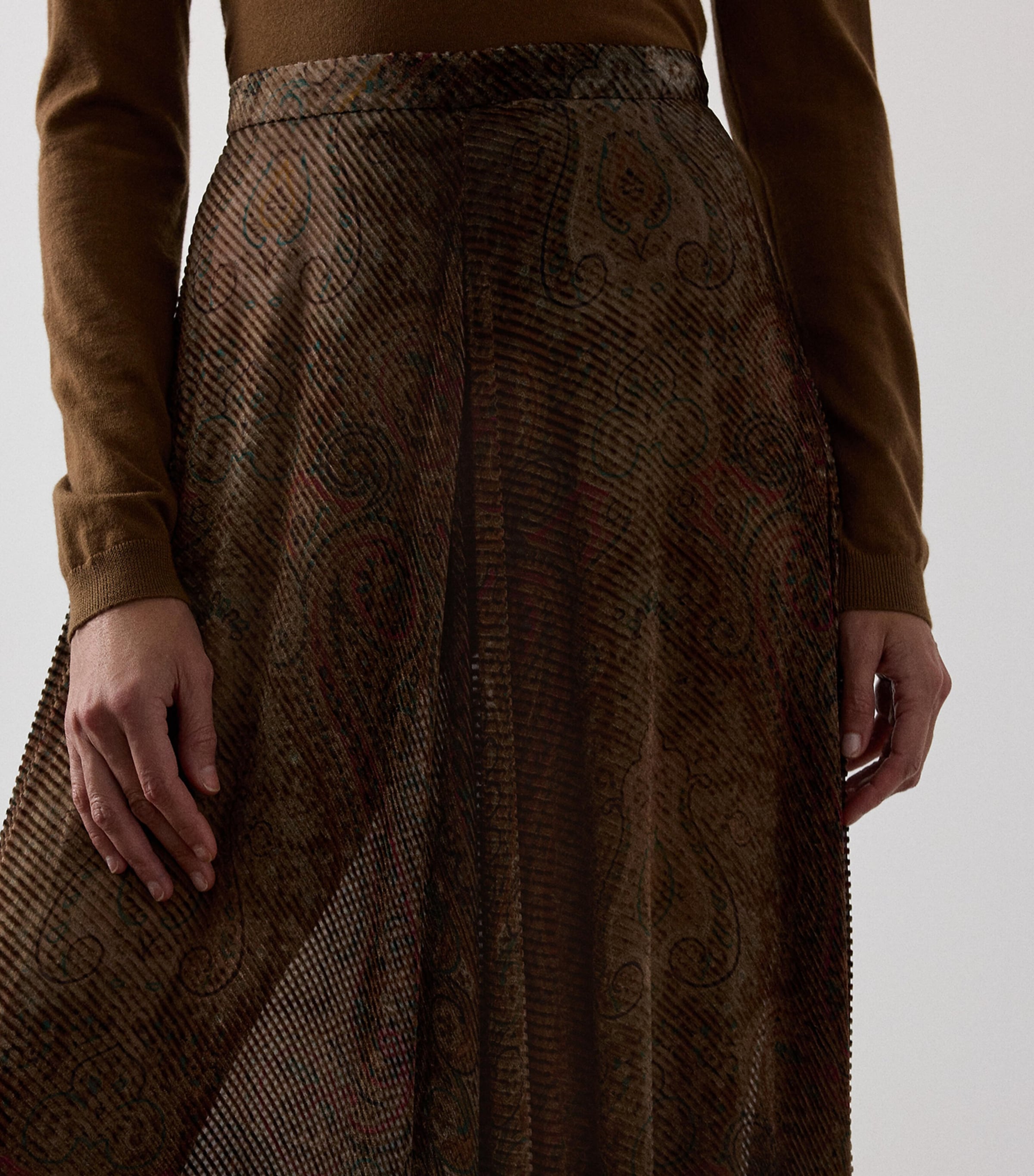 Velvet Devoré Carlita Maxi Skirt COGNAC MULTI Image 4