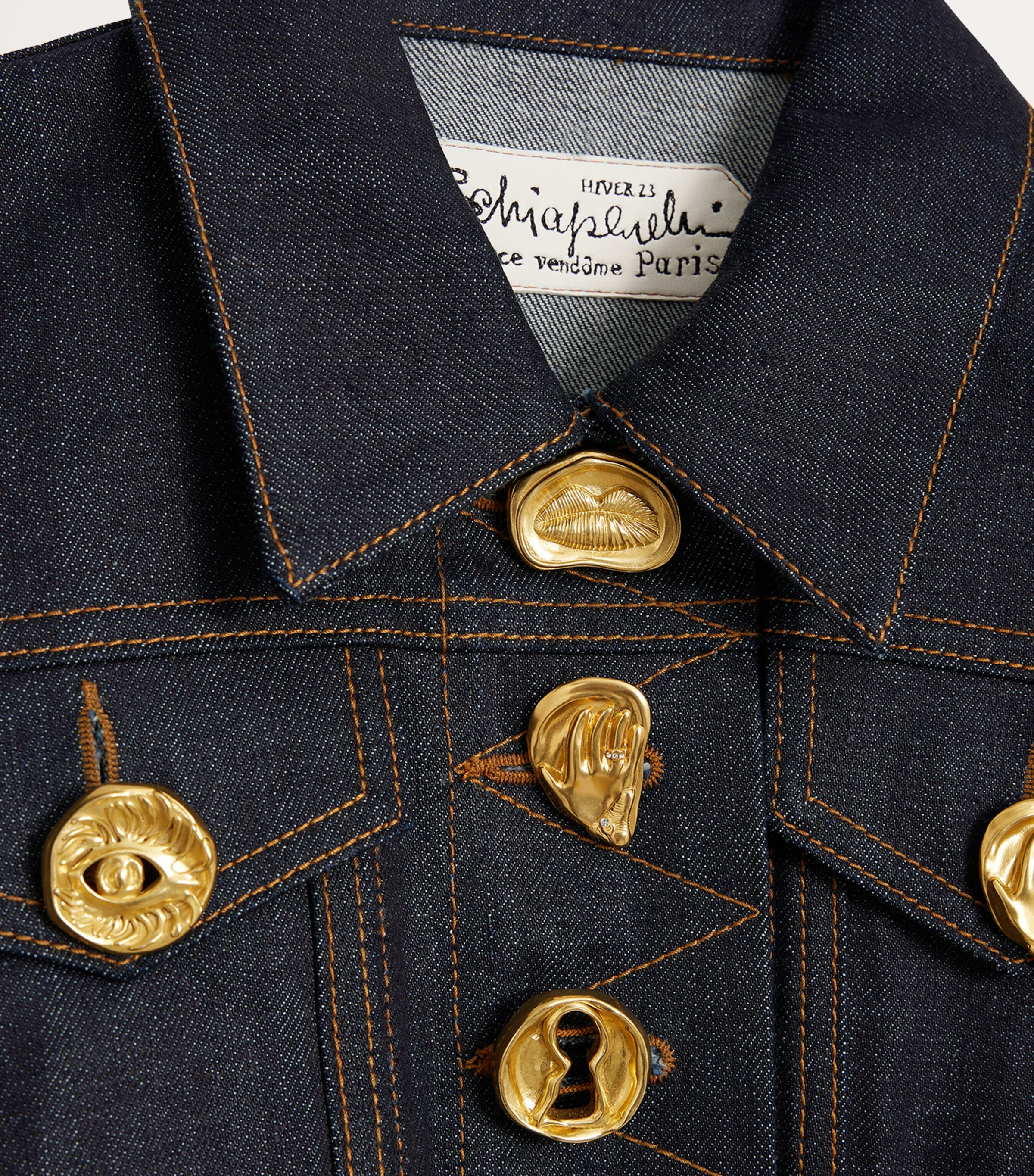 Cropped Denim Jacket 700BLUE Image 3