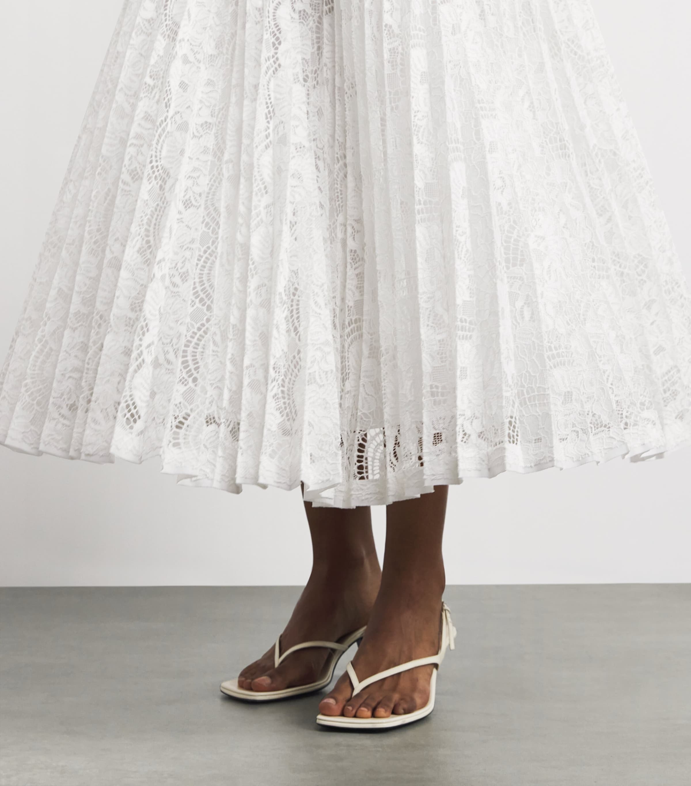 Simkhai Womens Lace Verona Midi Skirt Ivory Image 3