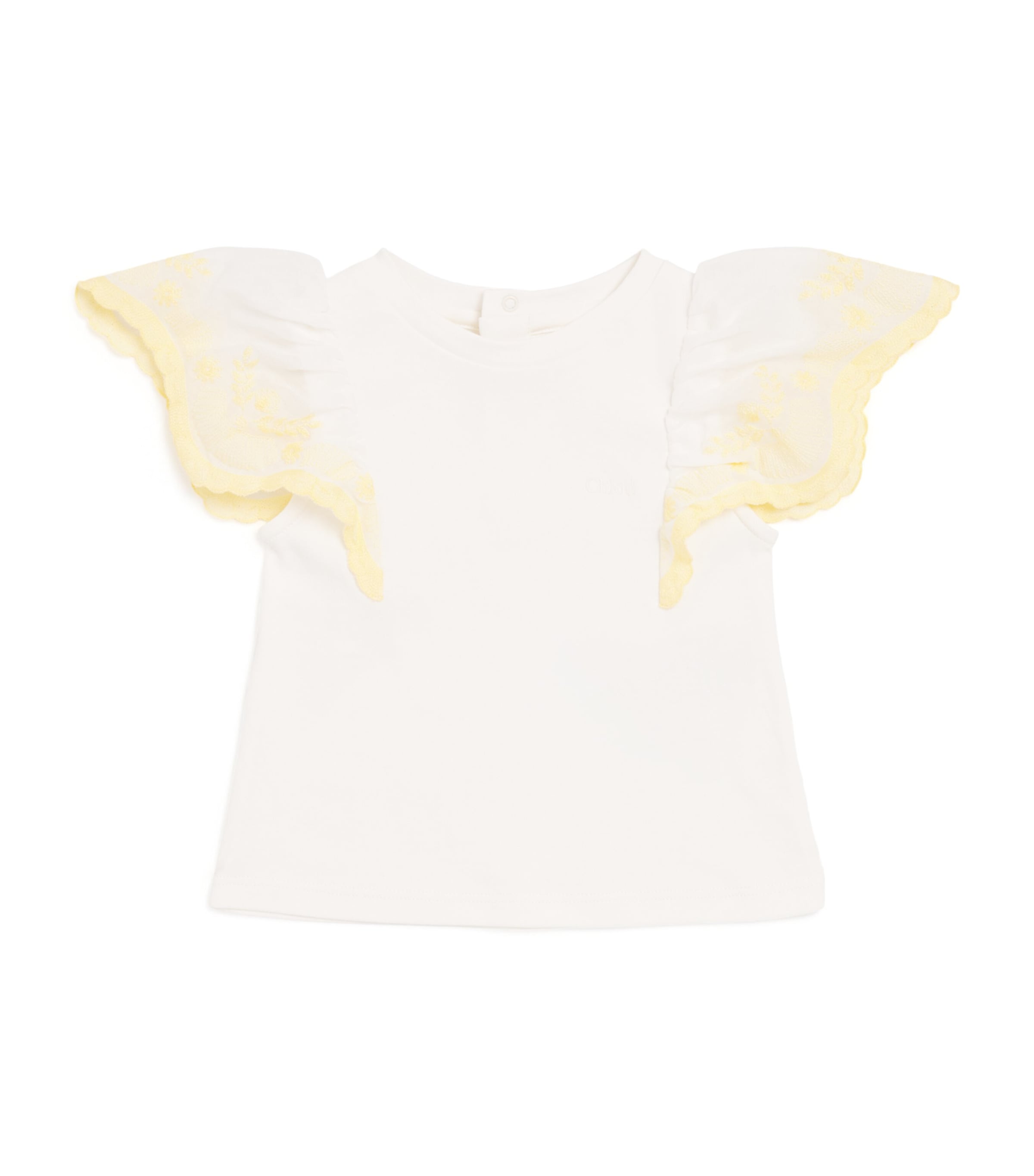 Chloé Kids Organic Cotton Embroidered Blouse (6-36 Months) Image 1