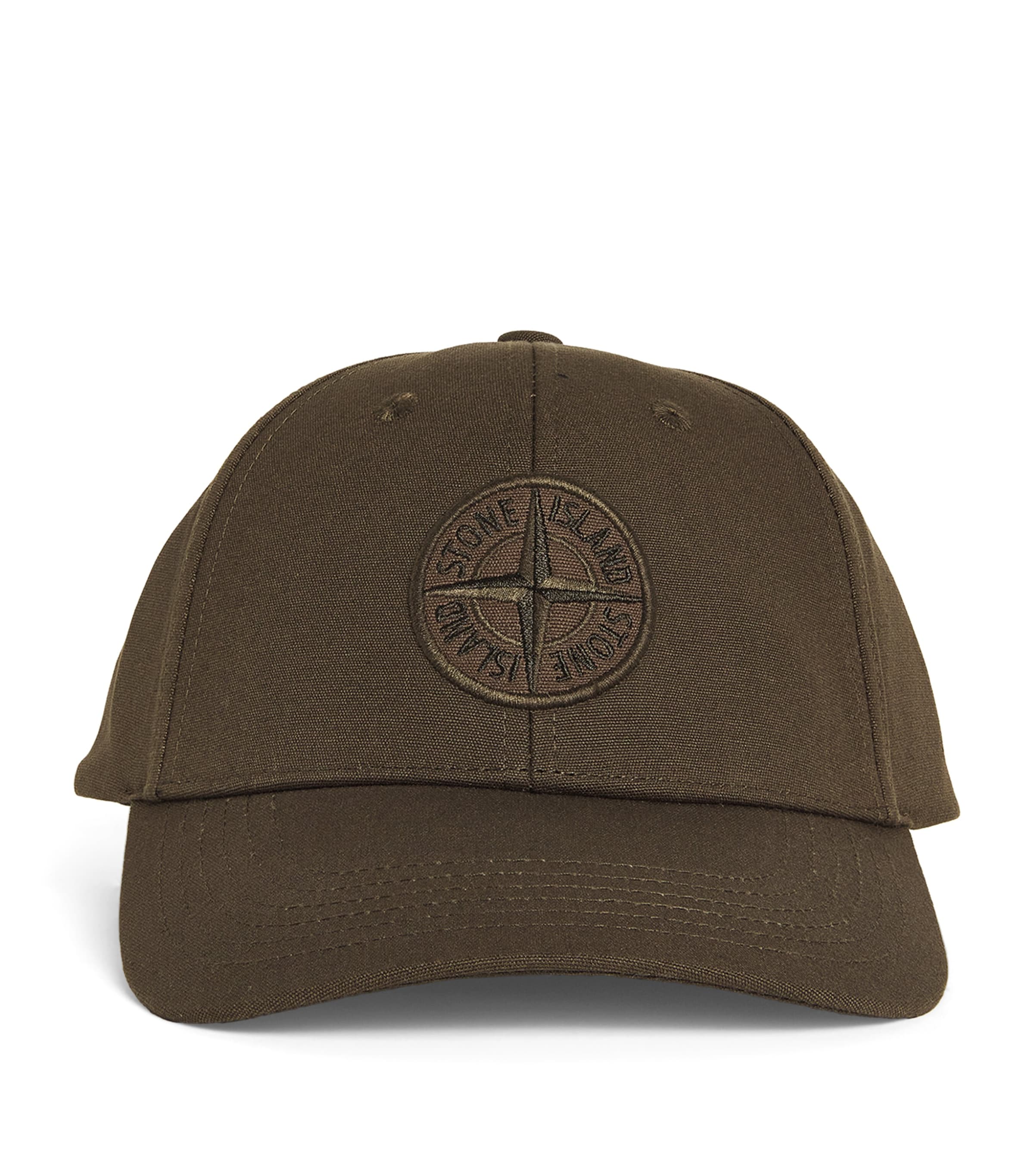 Stone Island Wool-blend Water-repellent Baseball Cap In Green