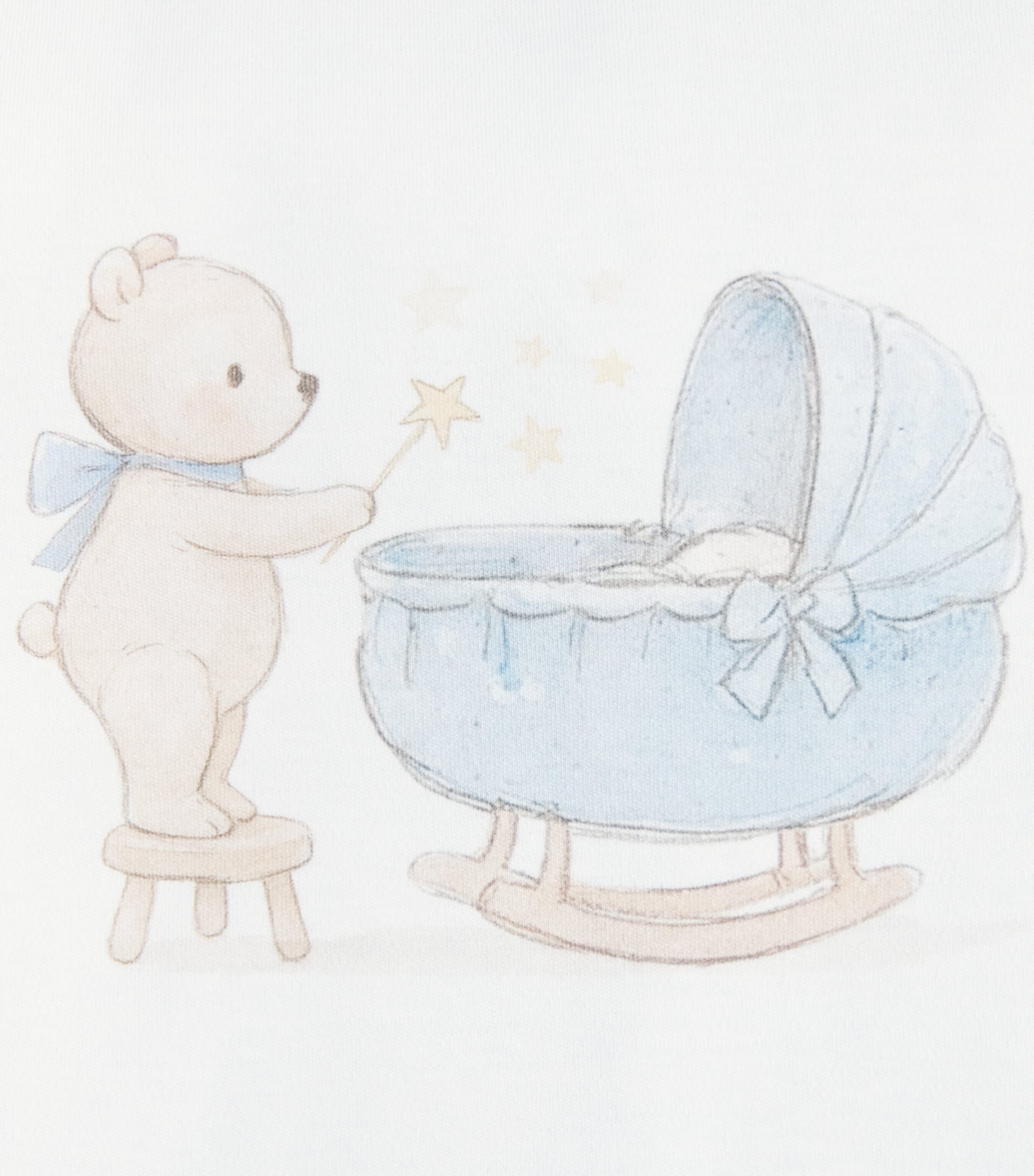 Monnalisa Cotton Teddy Bear Blanket (70cm x 90cm) Panna+nuvola Image 3