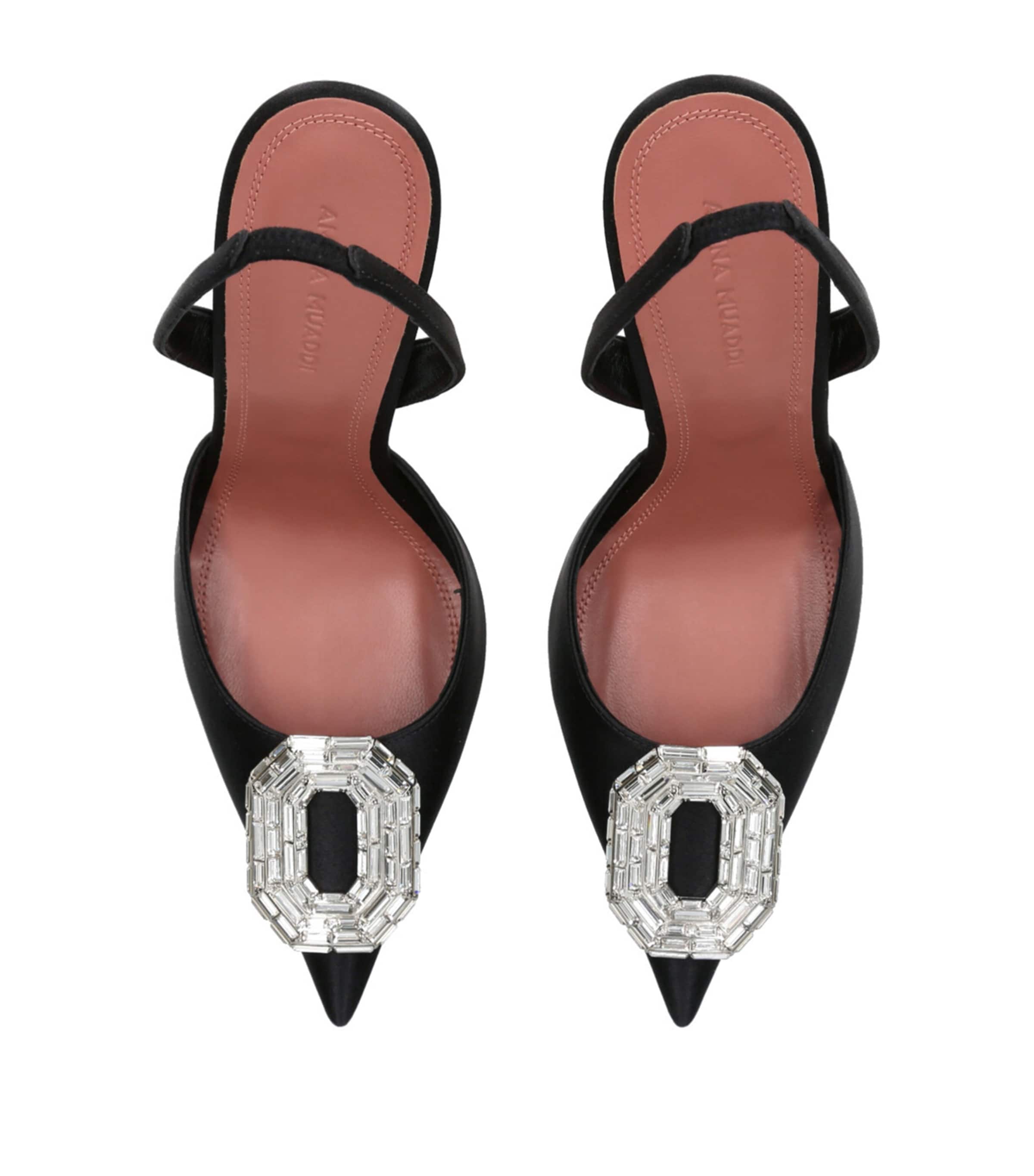 Satin Camelia Slingback Pumps 105 BLACK Image 5