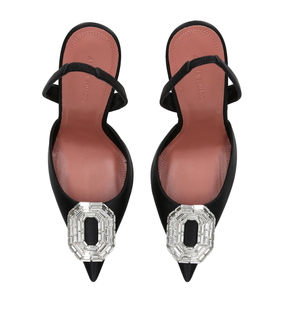 Satin Camelia Slingback Pumps 105 BLACK Image 5