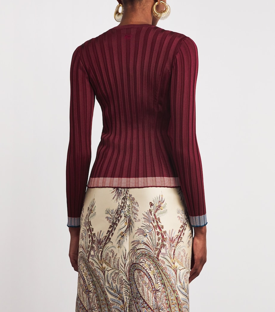 Rib-Knit T-Shirt F0130 Image 4