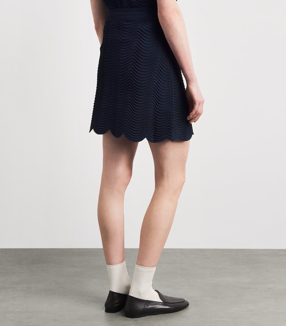 Sandro Paris Womens Knitted Mini Skirt Navy Blue Image 5