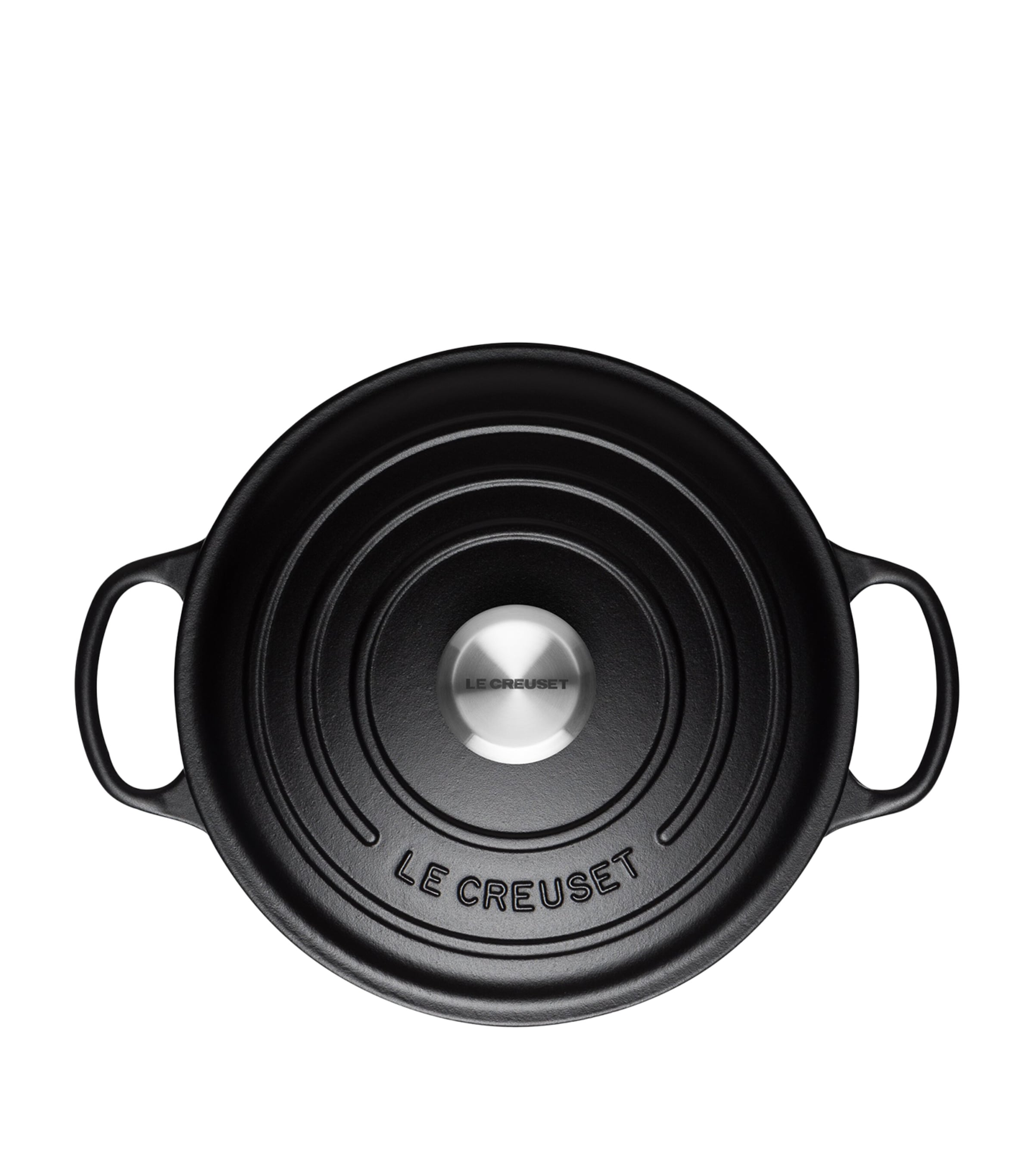 Le Creuset Cast Iron Round Casserole Dish (28cm) Black Image 2