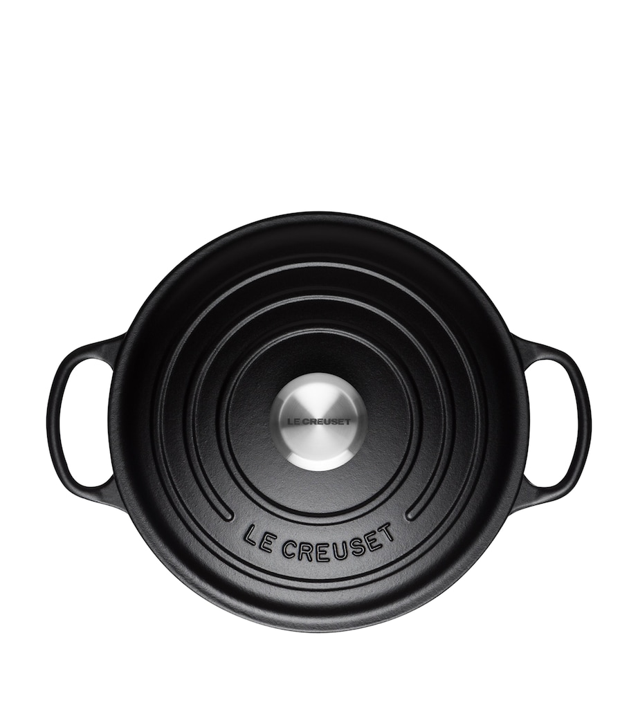Cast Iron Round Casserole Dish (28cm) BLACK Image 2