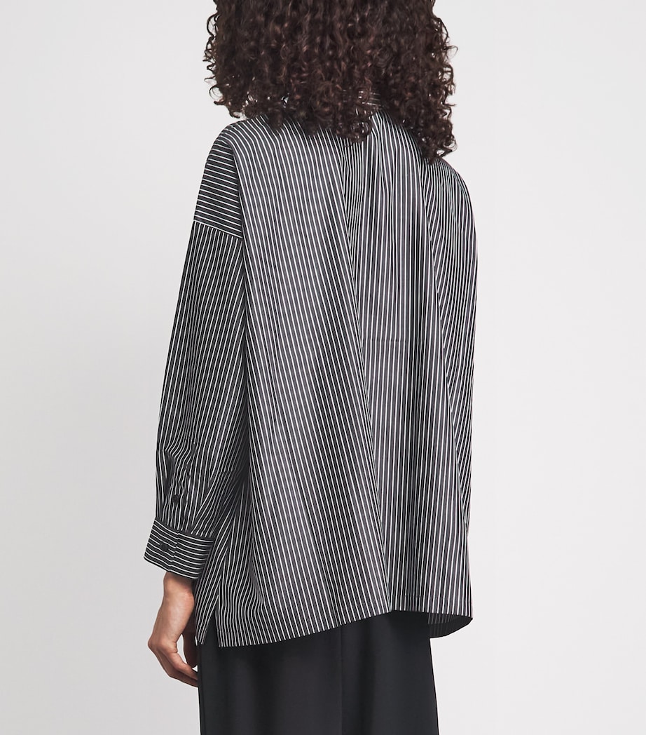Eskandar Womens Wide Stripe A-Line Shirt Charcoal Image 5
