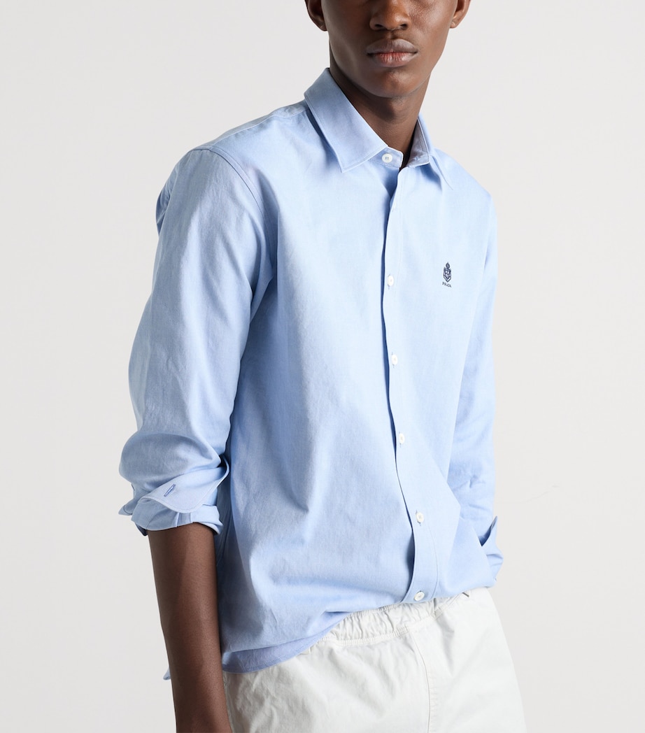 Prada Mens Cotton Crest Shirt Light Blue Image 3