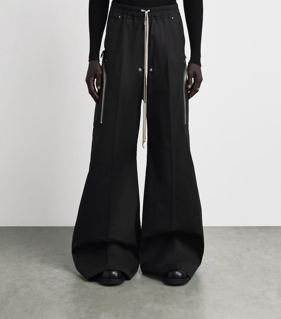 Rick Owens Mens Stretch-Cotton Heizer Belas Cargo Trousers Black Image 4